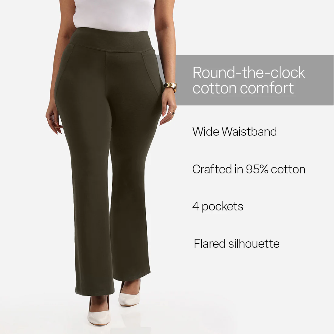 AM:PM Cotton Flare Pants - Image 173