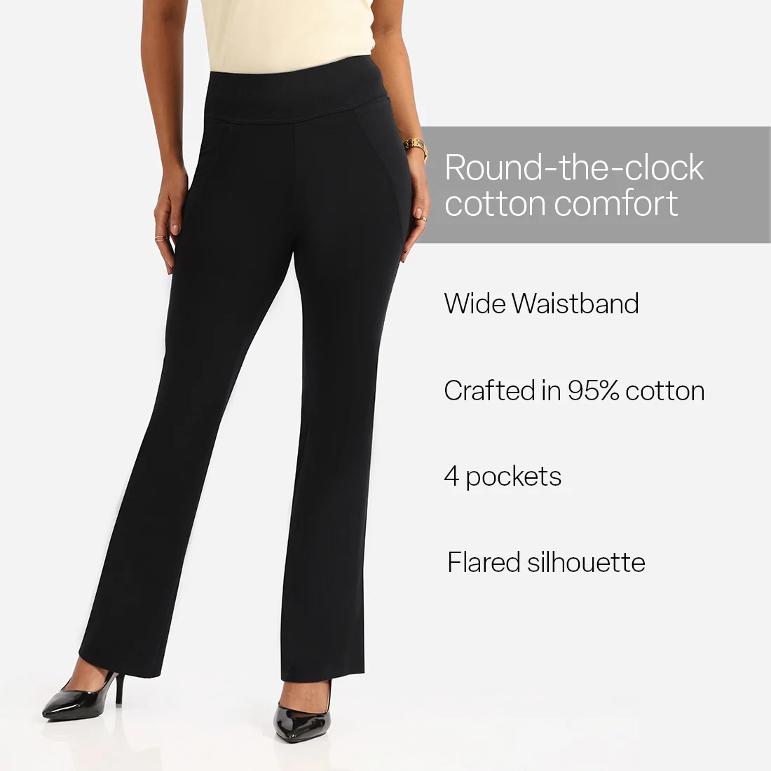 AM:PM Cotton Flare Pants - Image 6