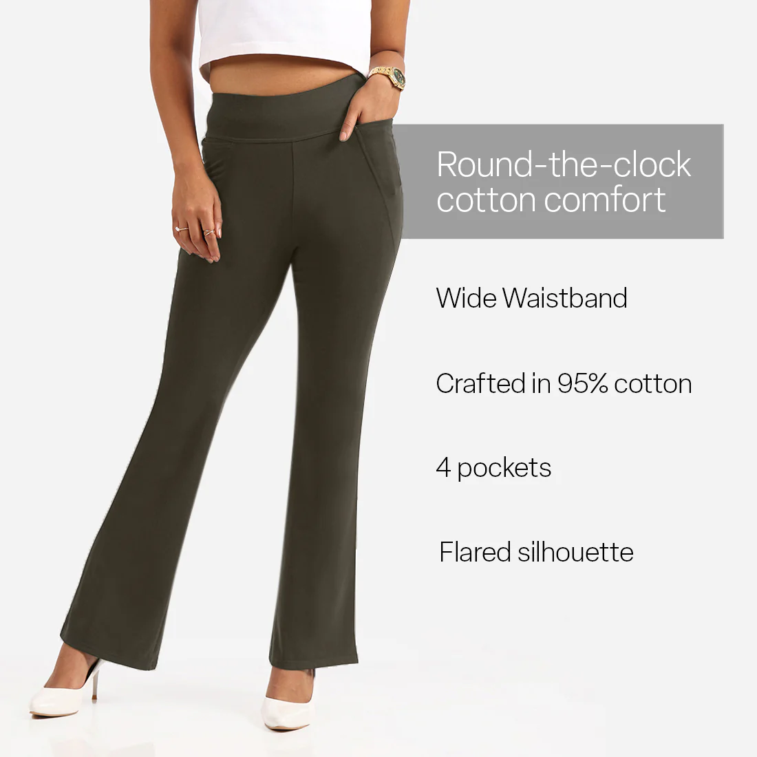 AM:PM Cotton Flare Pants - Image 80