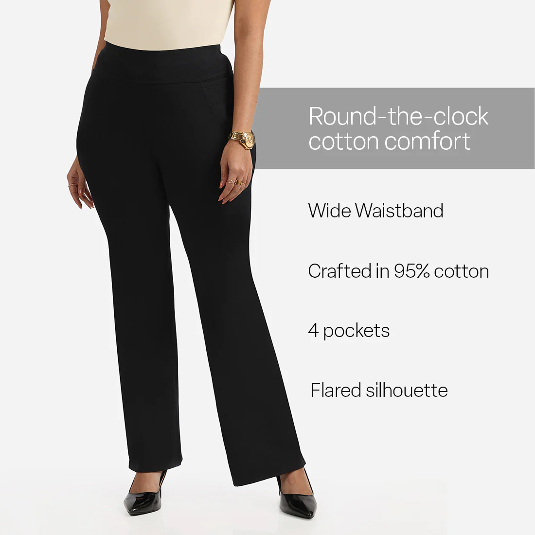 AM:PM Cotton Flare Pants - Image 9