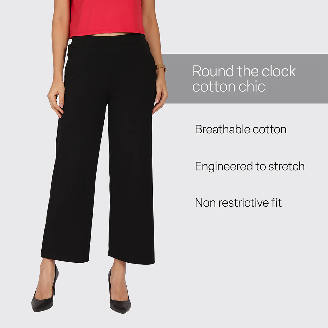 AM:PM Cotton Wide Legged Pants - Image 120