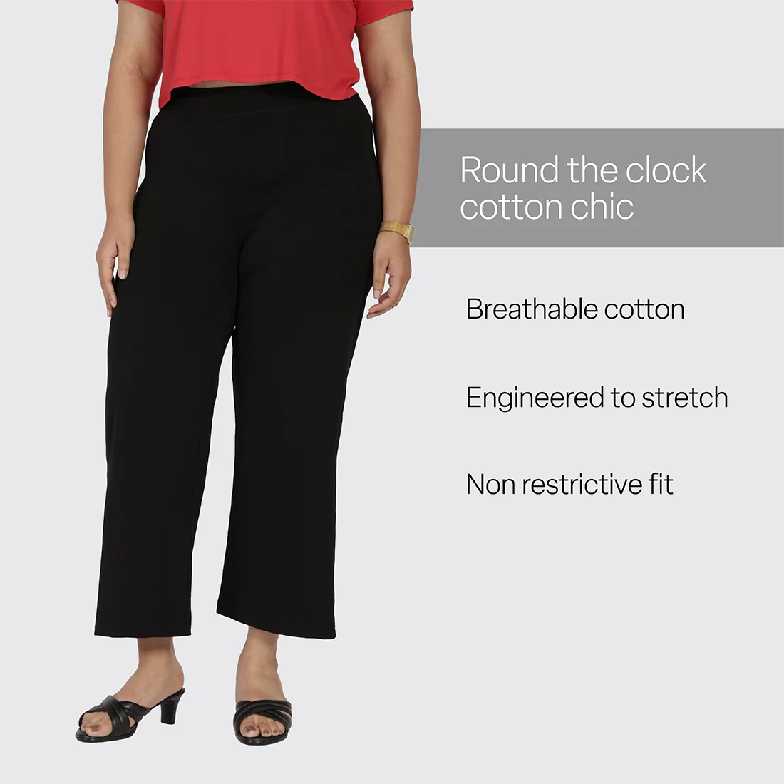 AM:PM Cotton Wide Legged Pants - Image 128