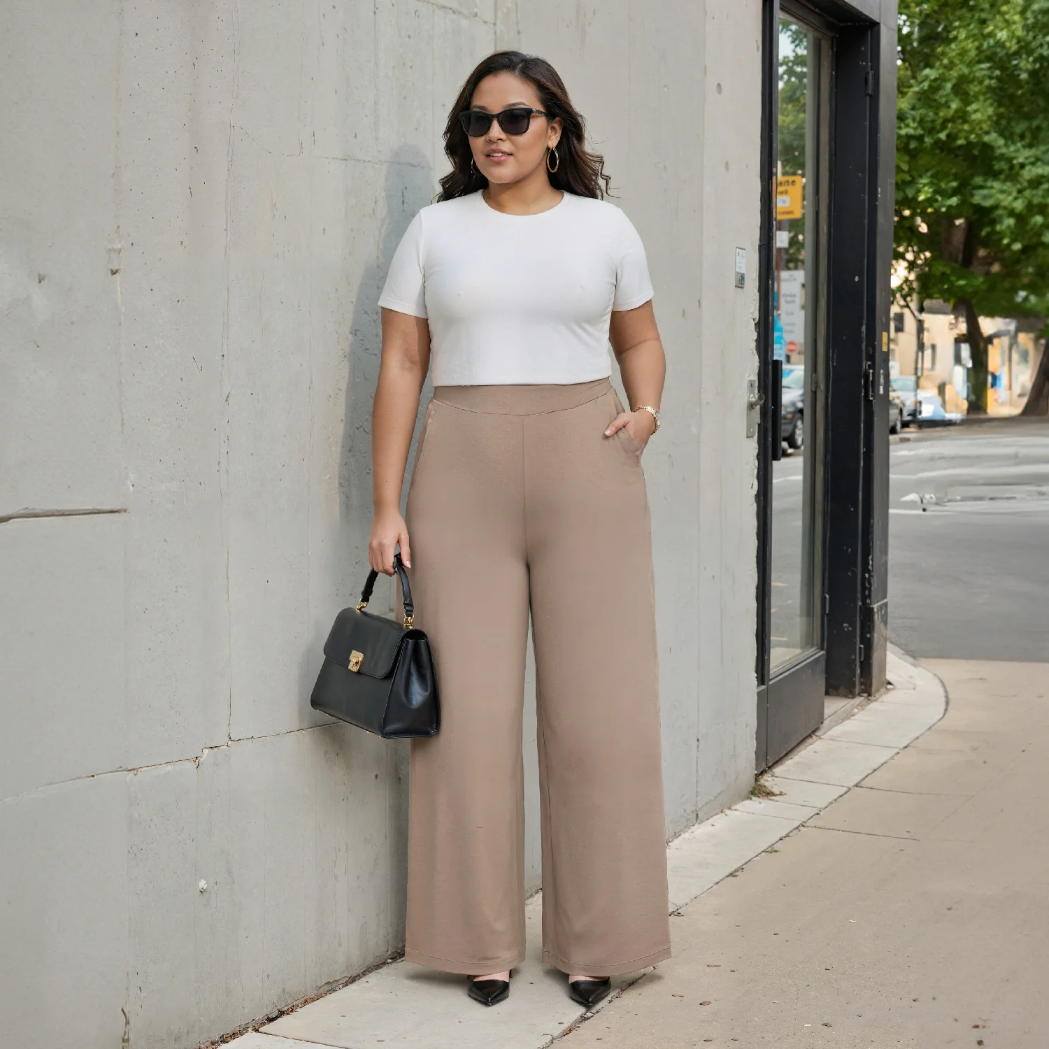 AM:PM Cotton Wide Legged Pants - Image 180