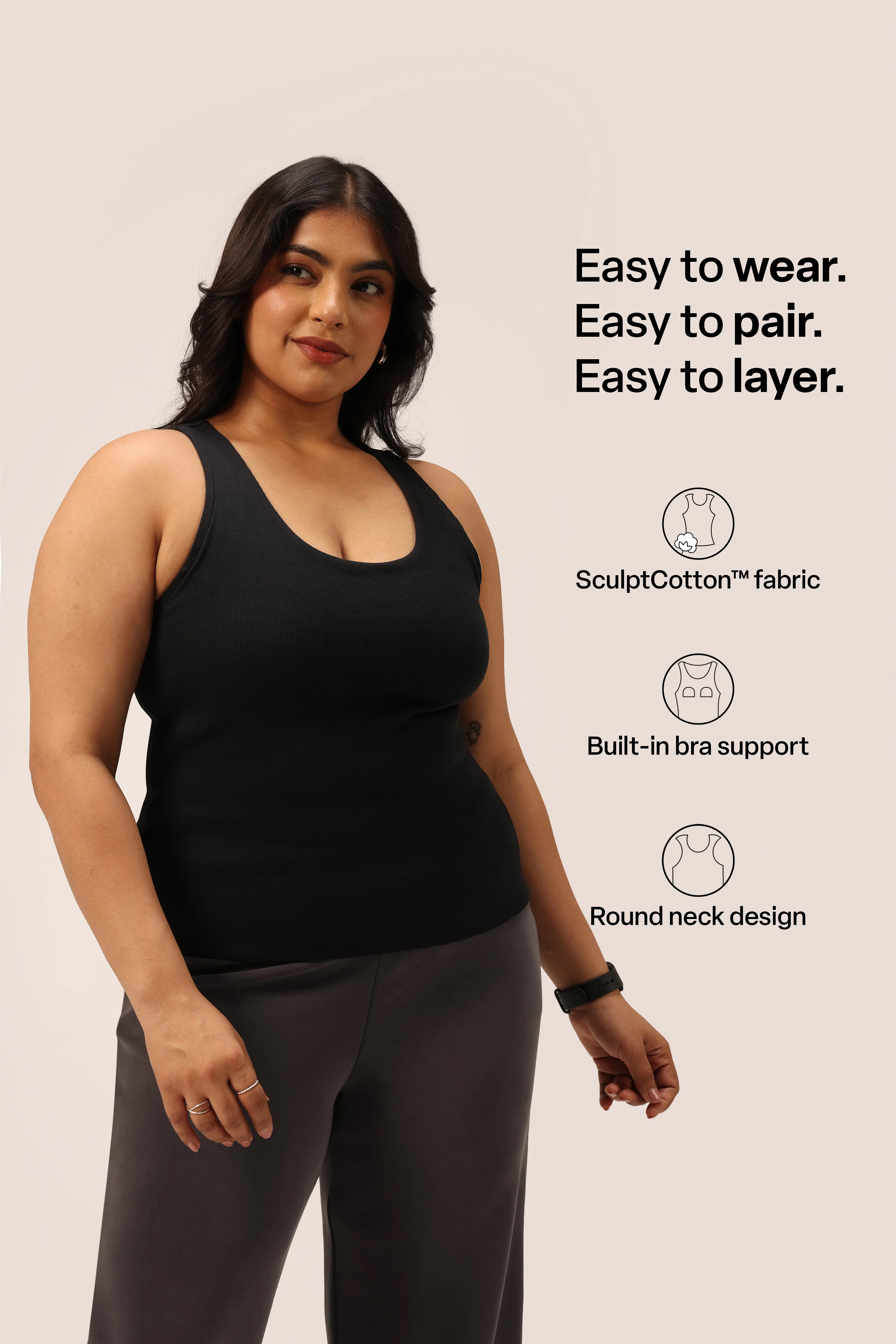 Blissentials Round Neck Built In Bra Top - Image 19