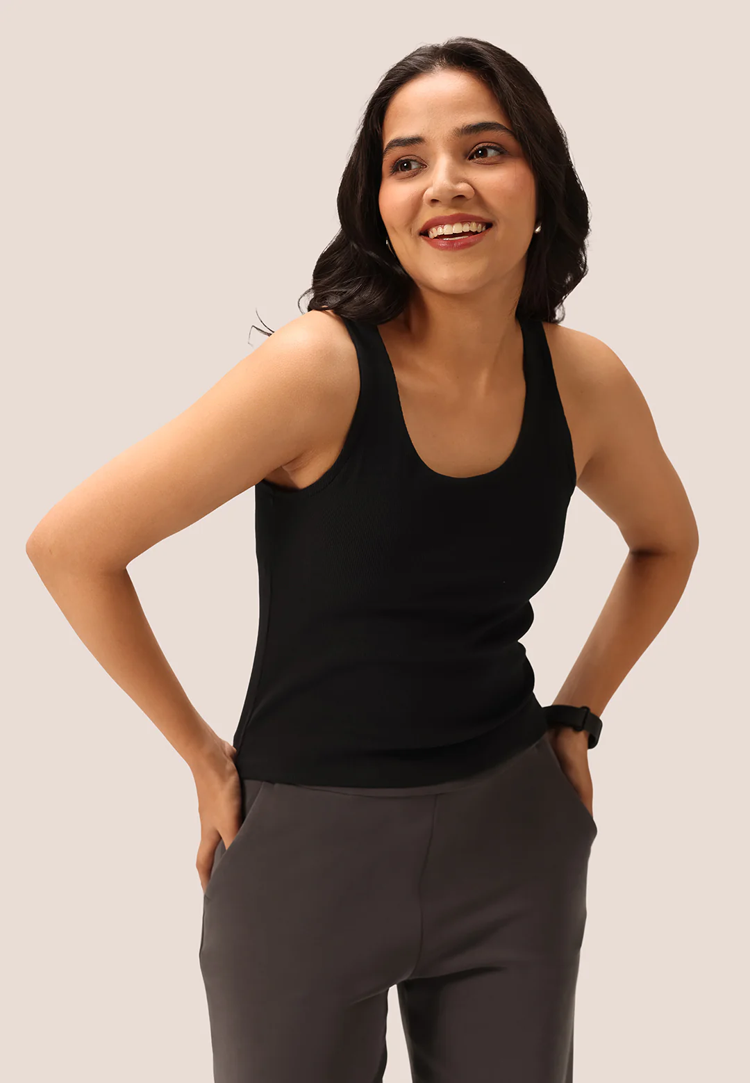 Blissentials Round Neck Built In Bra Top - Image 61