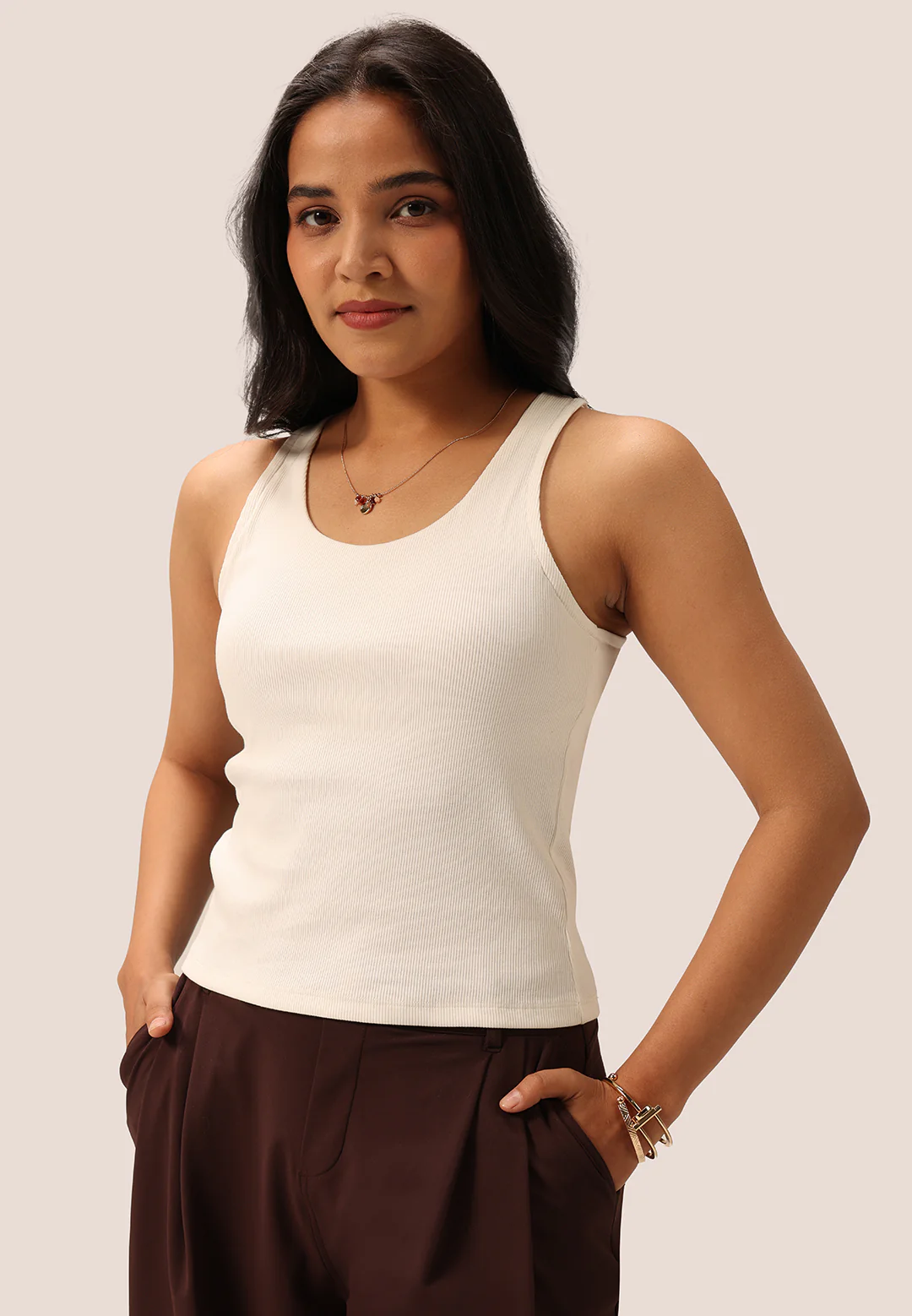 Blissentials Round Neck Built In Bra Top - Image 62
