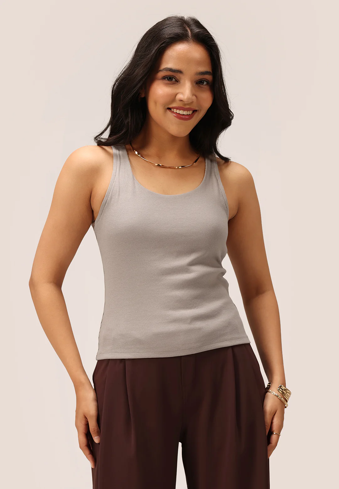 Blissentials Round Neck Built In Bra Top - Image 64