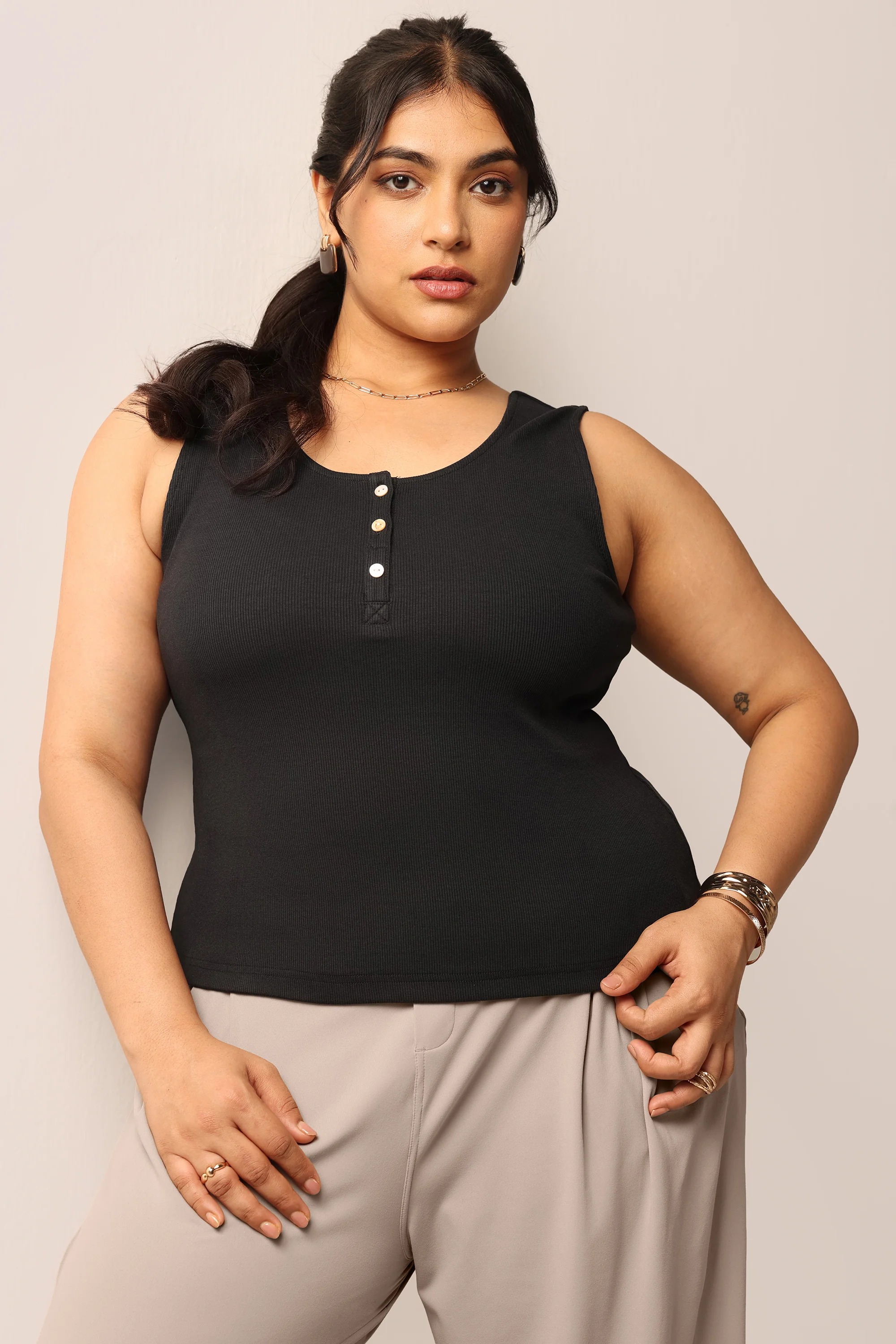 Blissentials Round Neck Henley Tank - Image 14