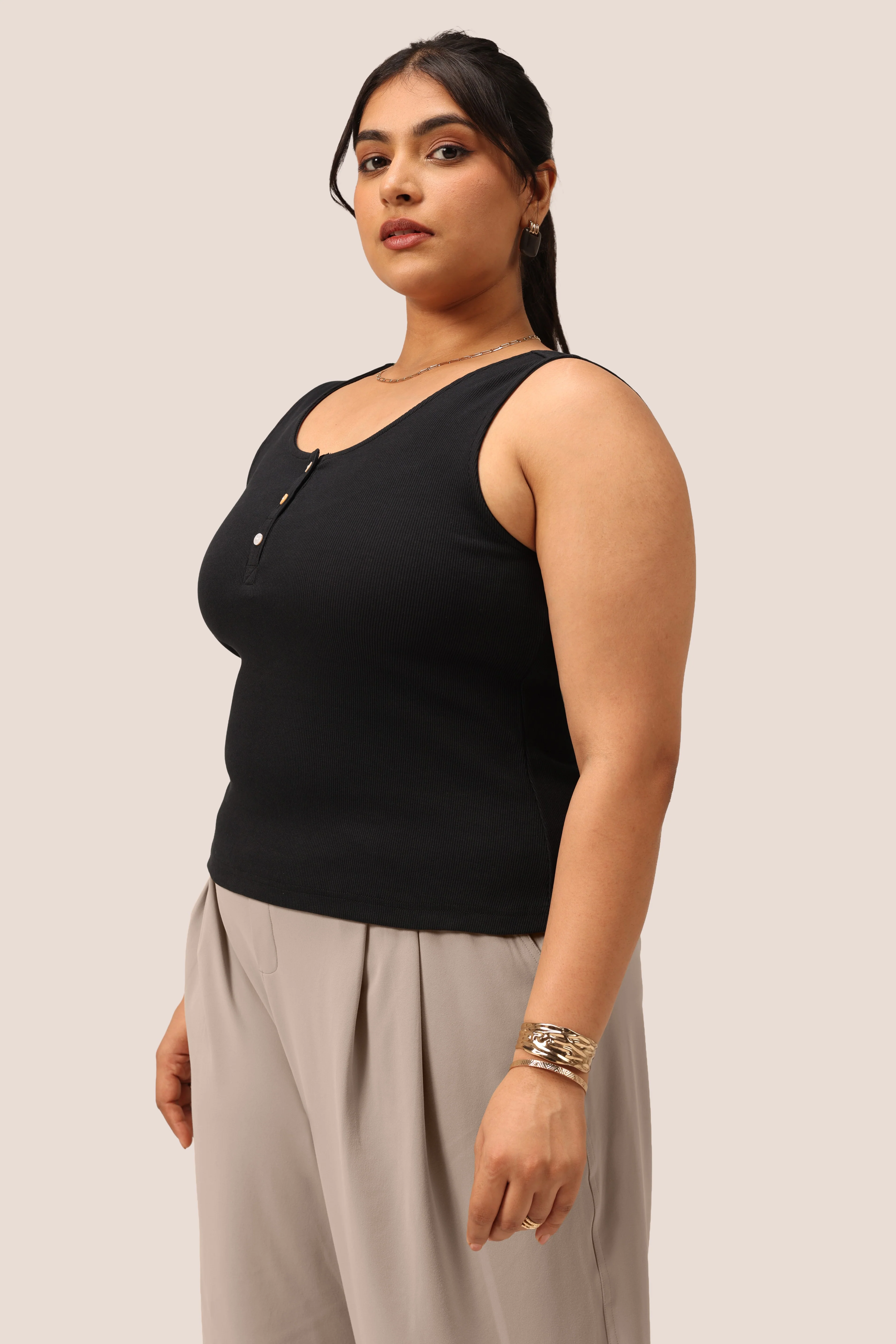 Blissentials Round Neck Henley Tank - Image 16