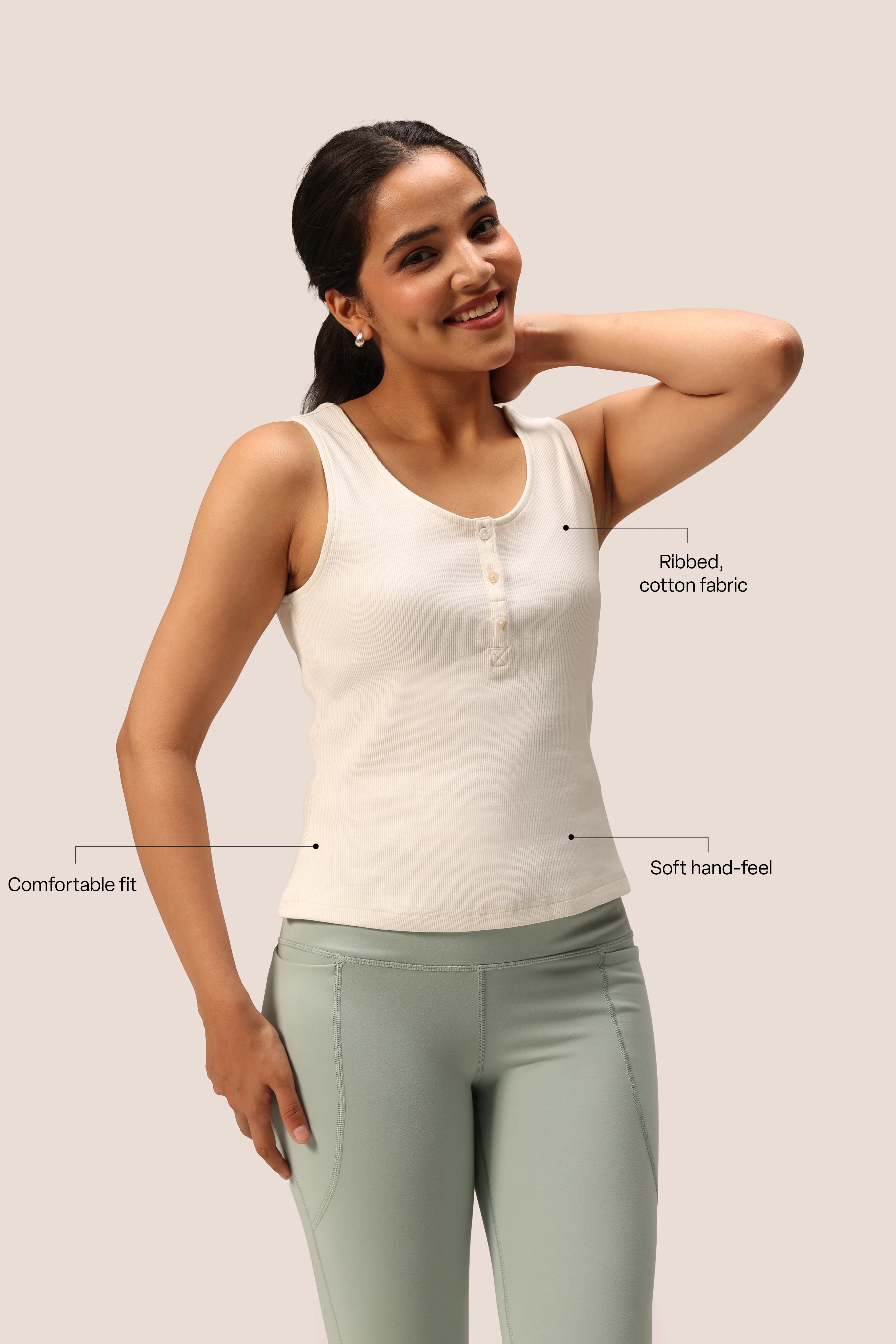 Blissentials Round Neck Henley Tank - Image 19