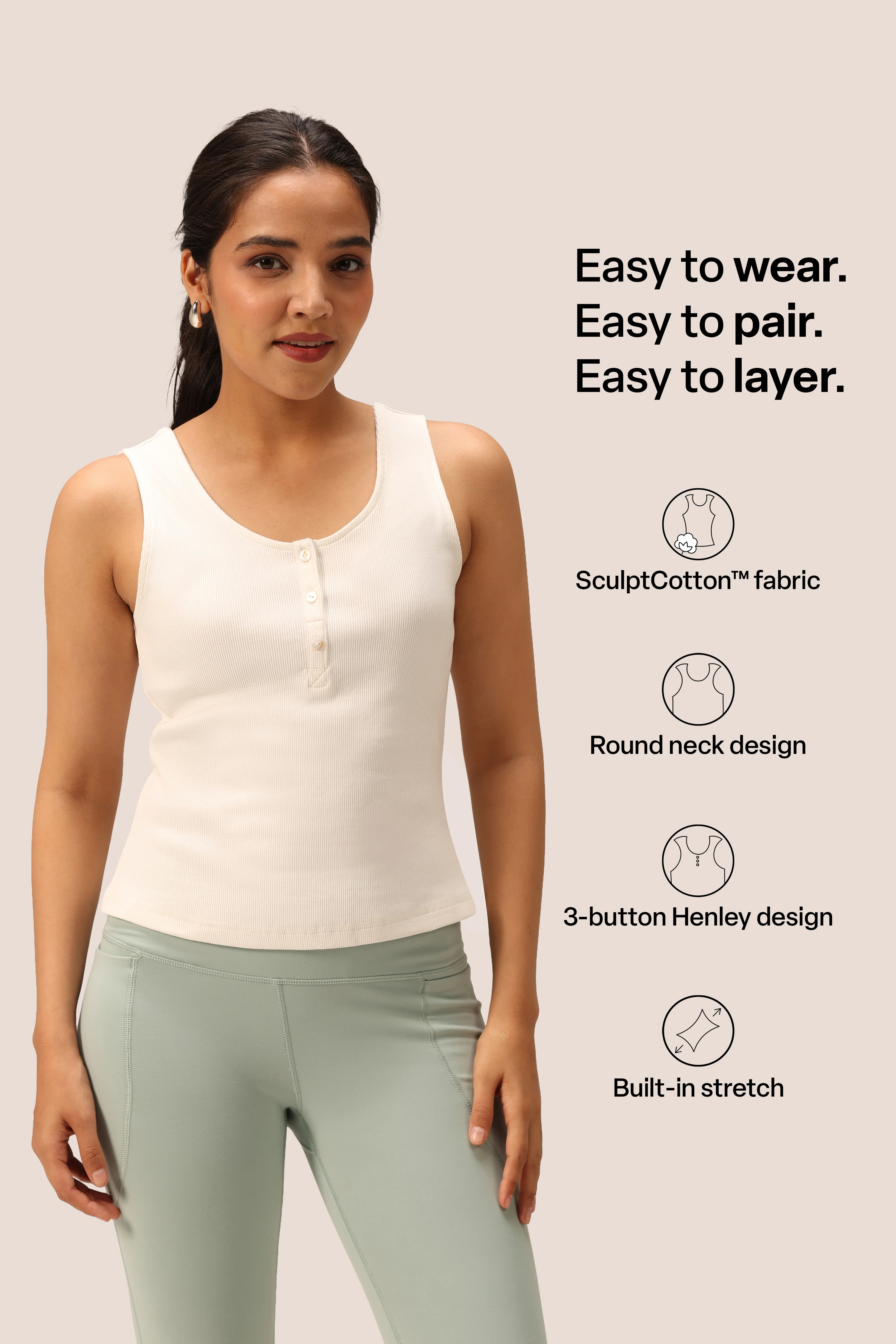 Blissentials Round Neck Henley Tank - Image 23