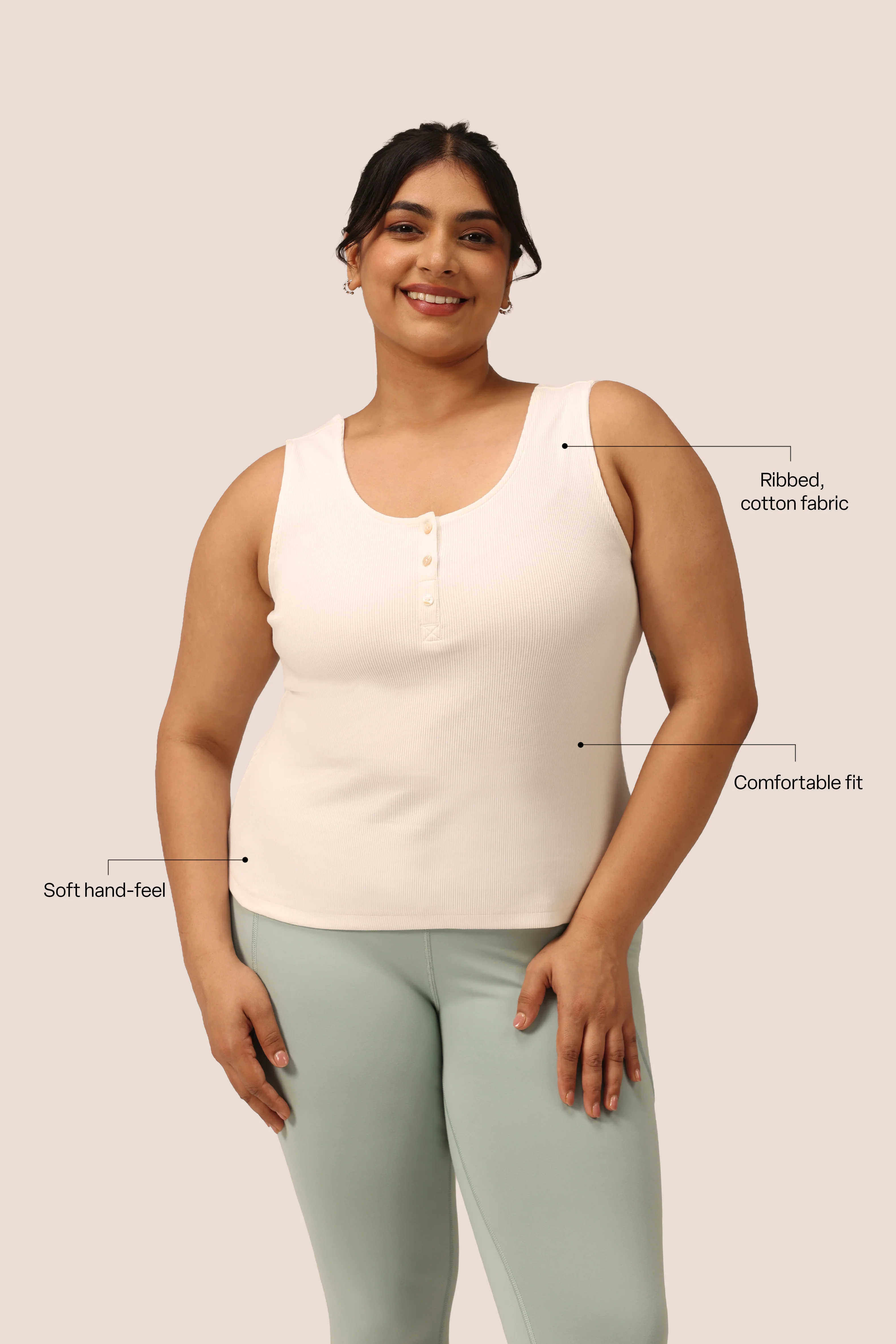 Blissentials Round Neck Henley Tank - Image 25