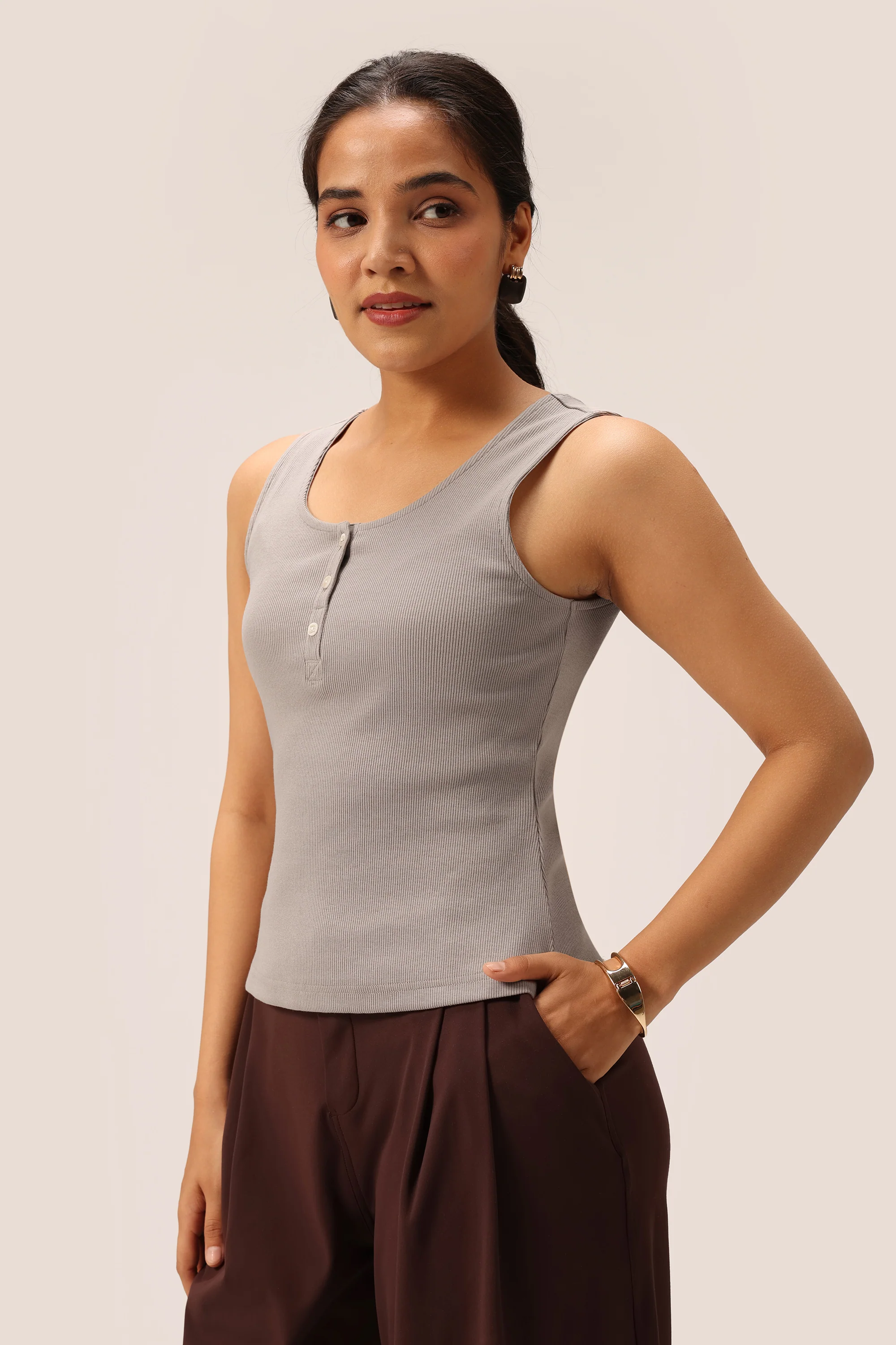Blissentials Round Neck Henley Tank - Image 38