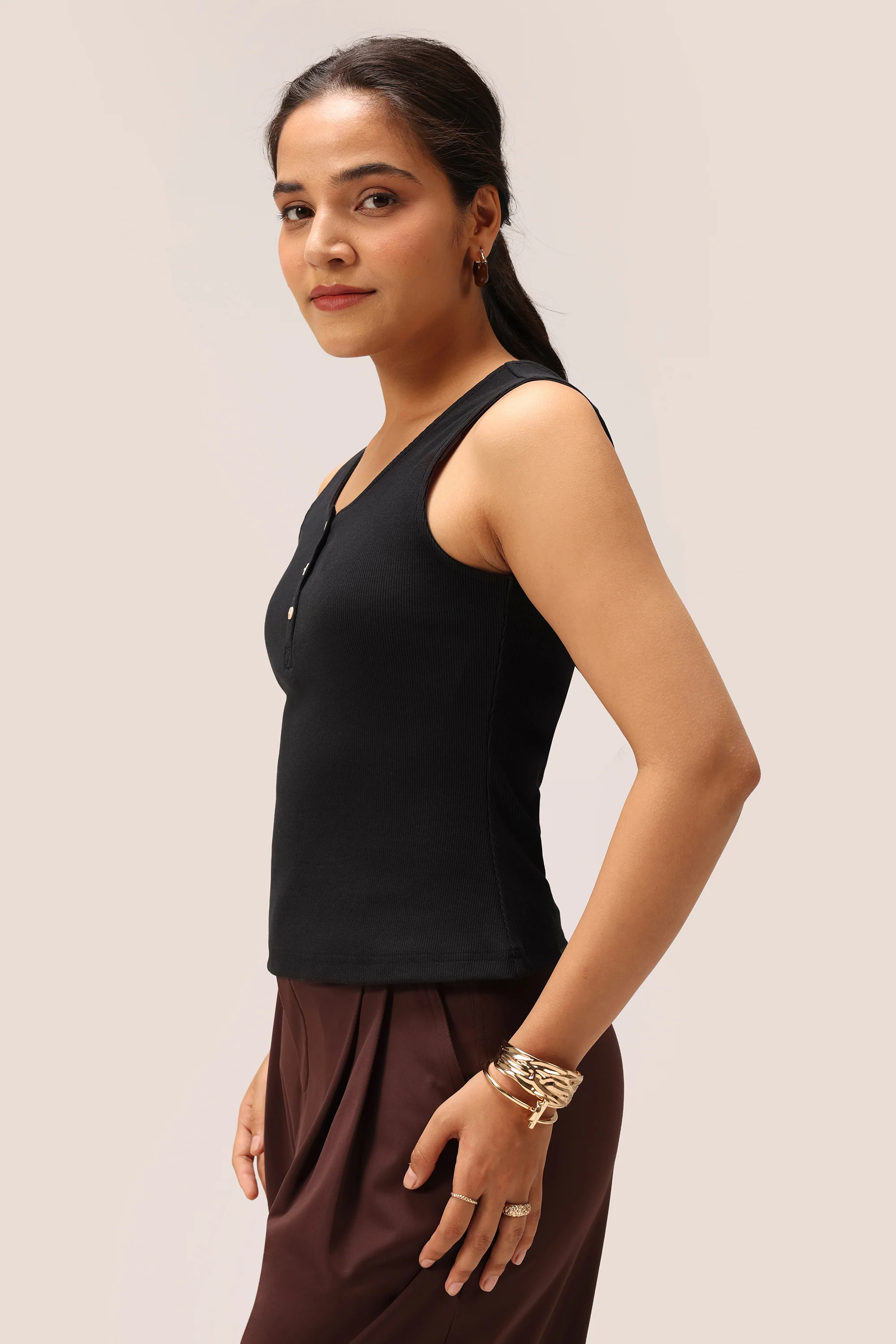 Blissentials Round Neck Henley Tank - Image 4