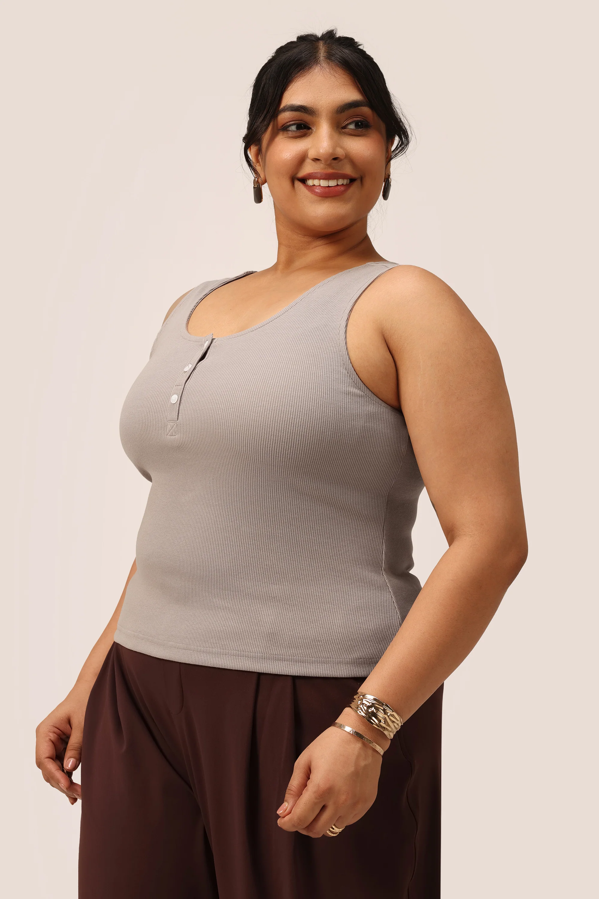 Blissentials Round Neck Henley Tank - Image 44