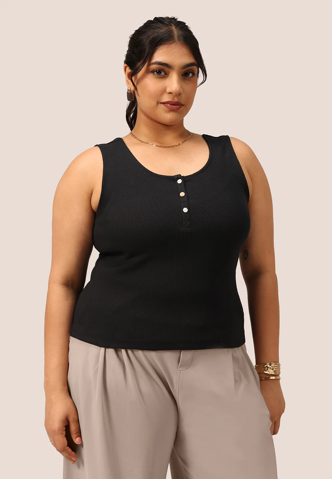 Blissentials Round Neck Henley Tank - Image 51