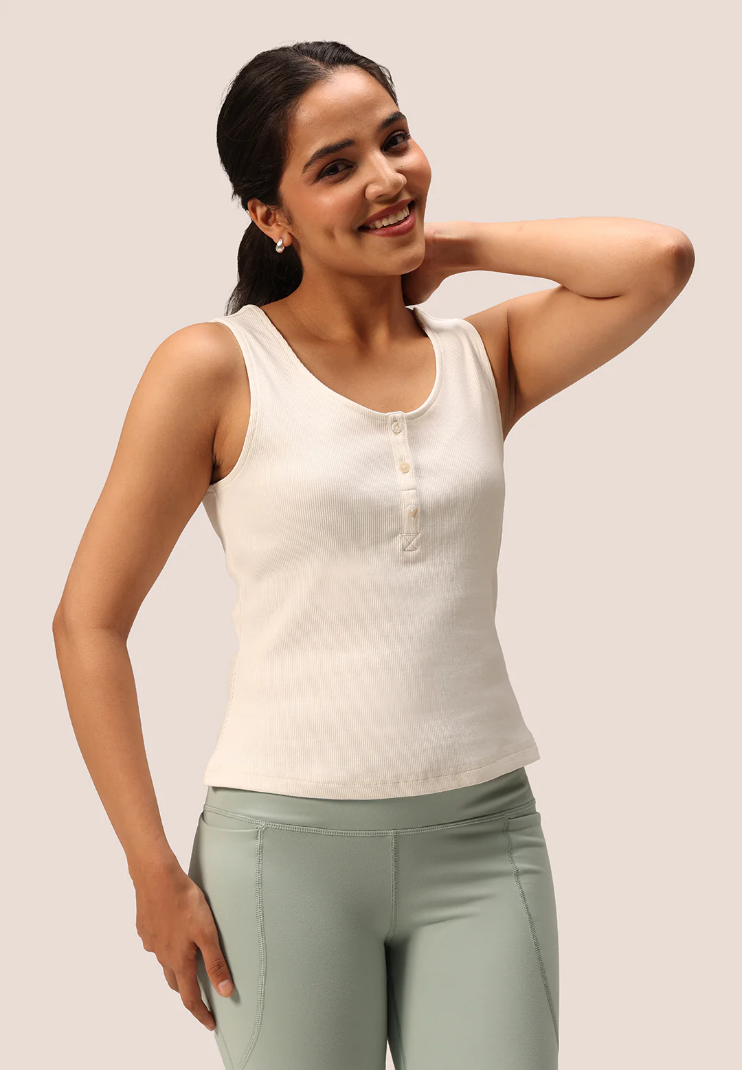 Blissentials Round Neck Henley Tank - Image 52