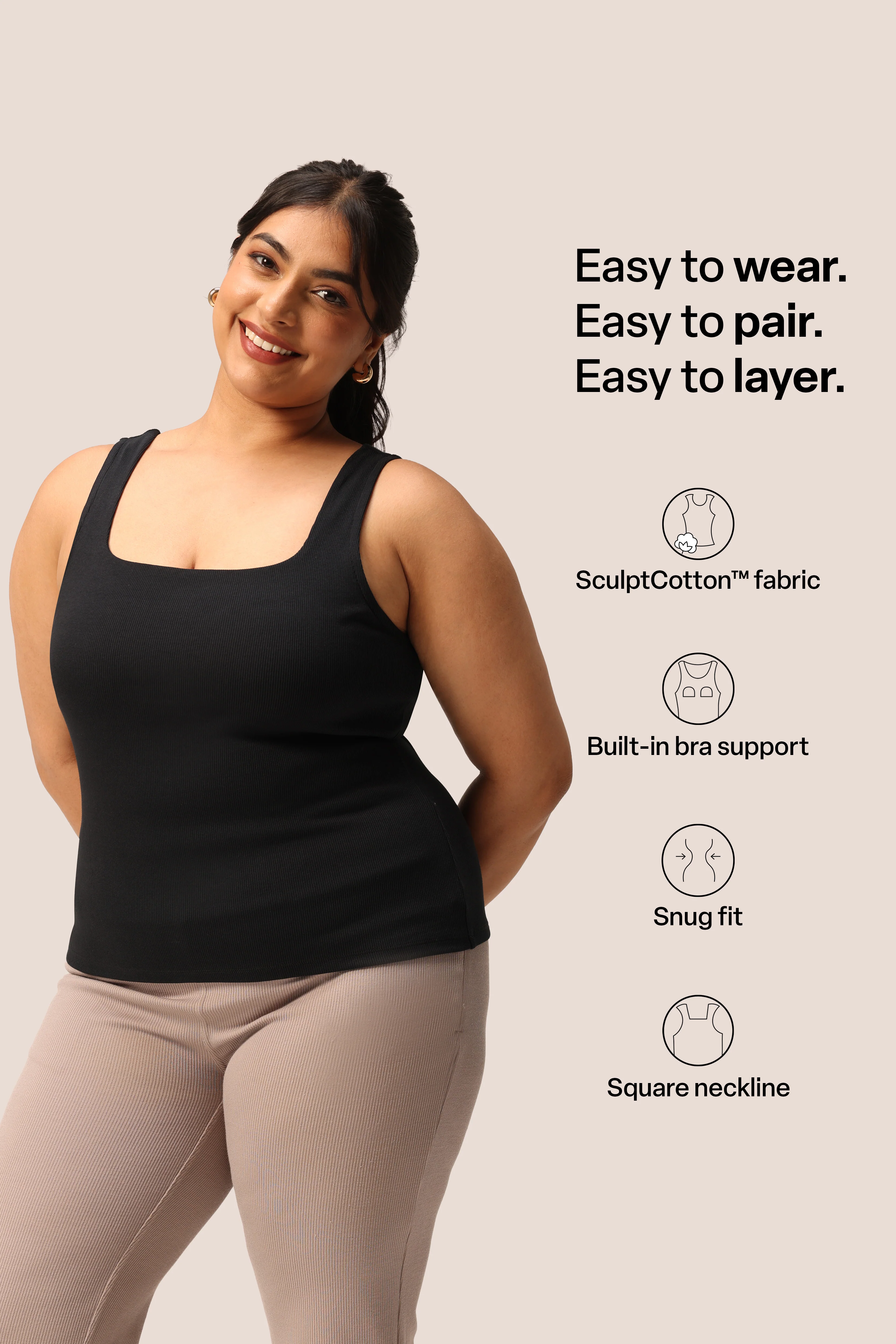 Blissentials Square Neck Built In Bra Top - Image 13