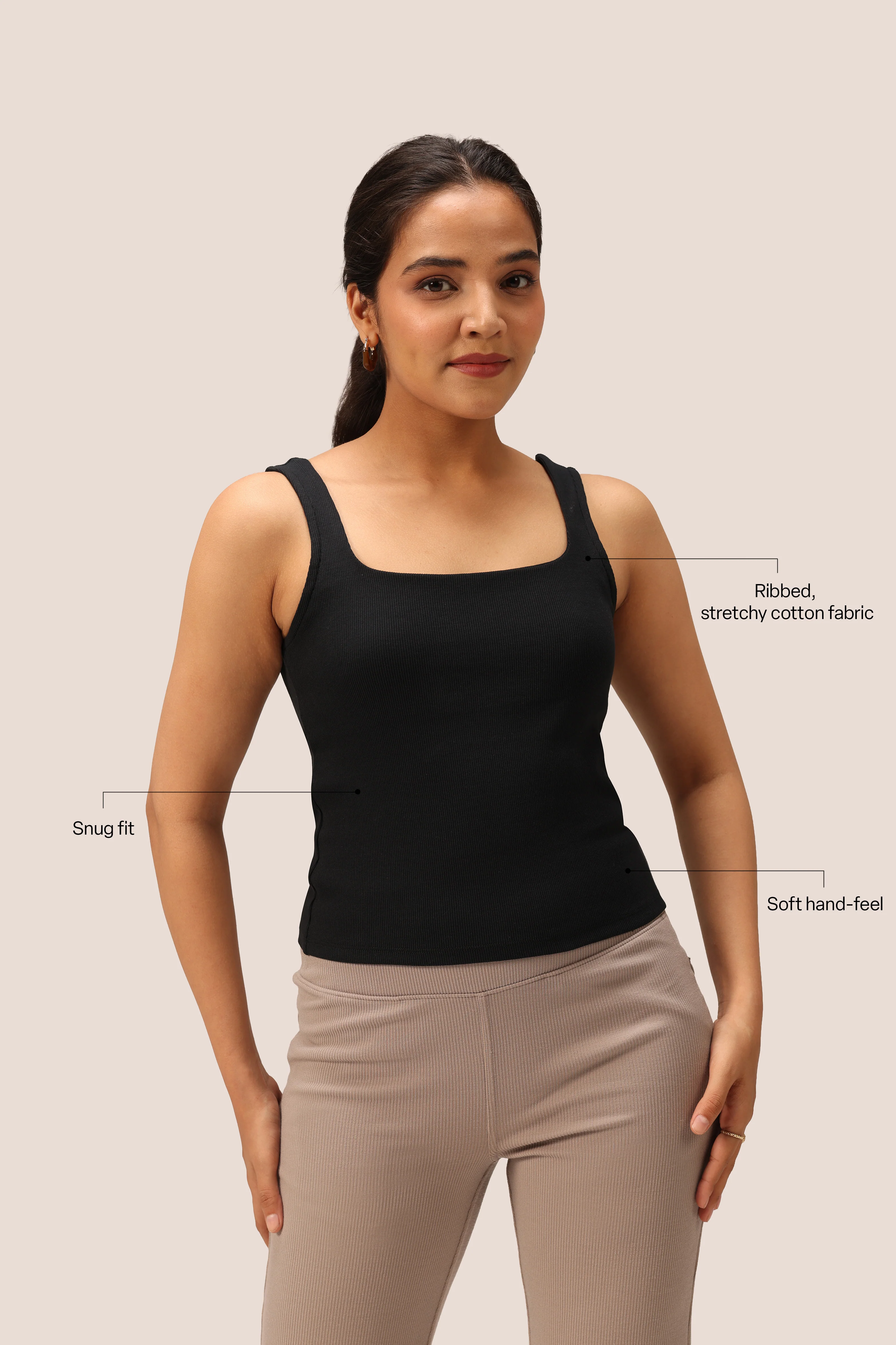 Blissentials Square Neck Built In Bra Top - Image 3