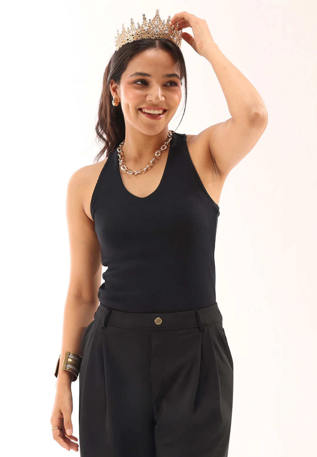 Blissentials V- Neck Racerback Built In Bra Top