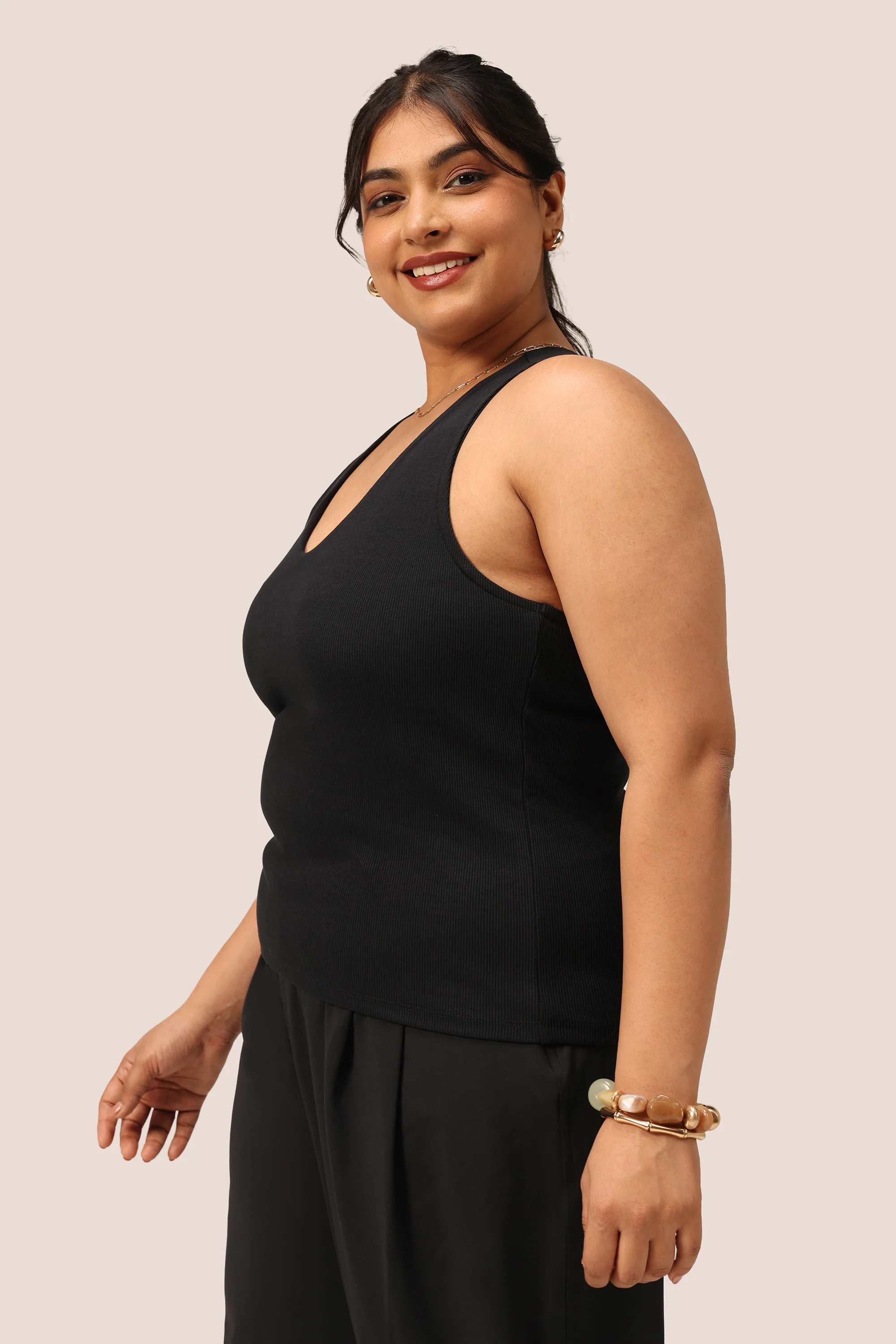 Blissentials V- Neck Racerback Built In Bra Top - Image 16