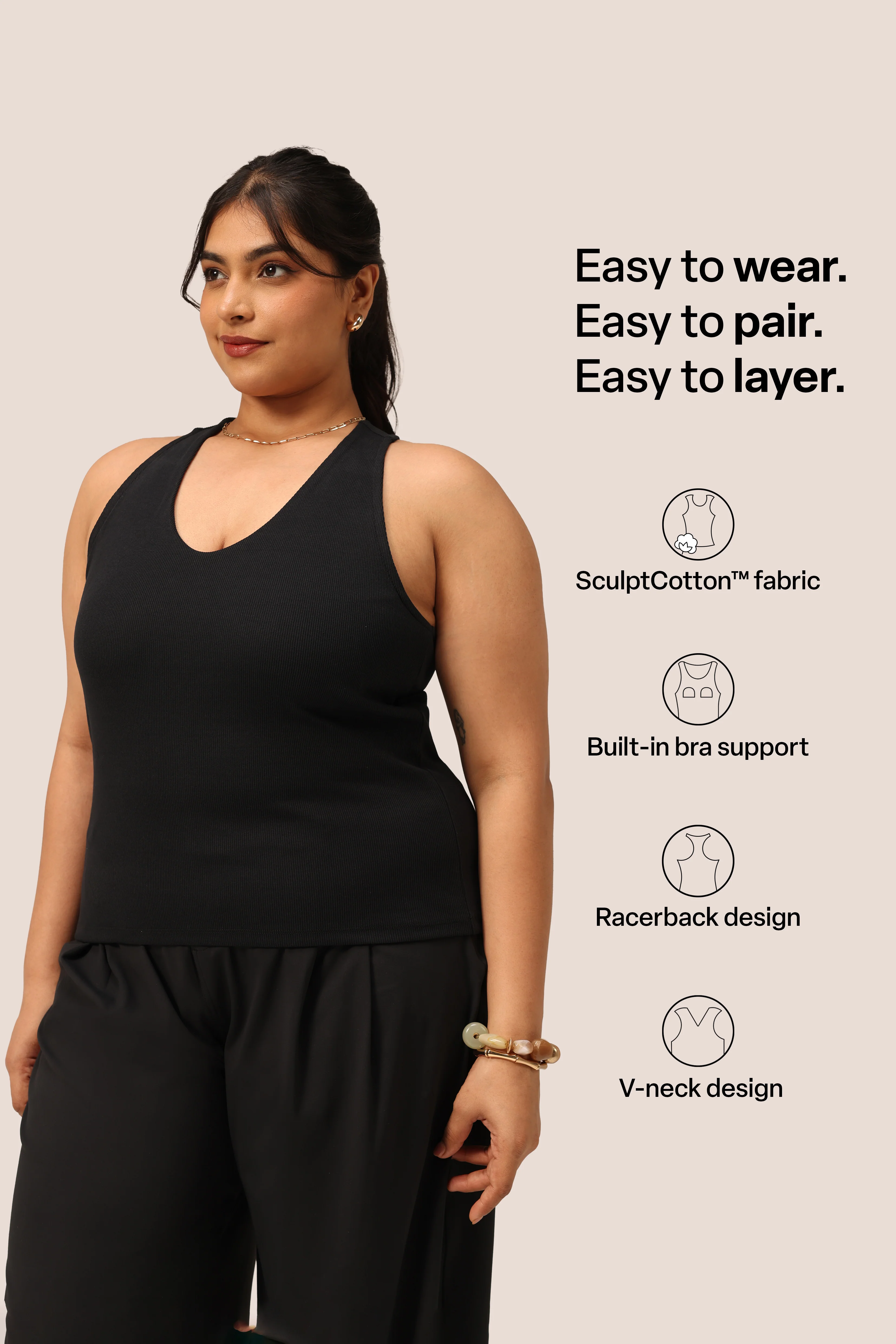 Blissentials V- Neck Racerback Built In Bra Top - Image 23