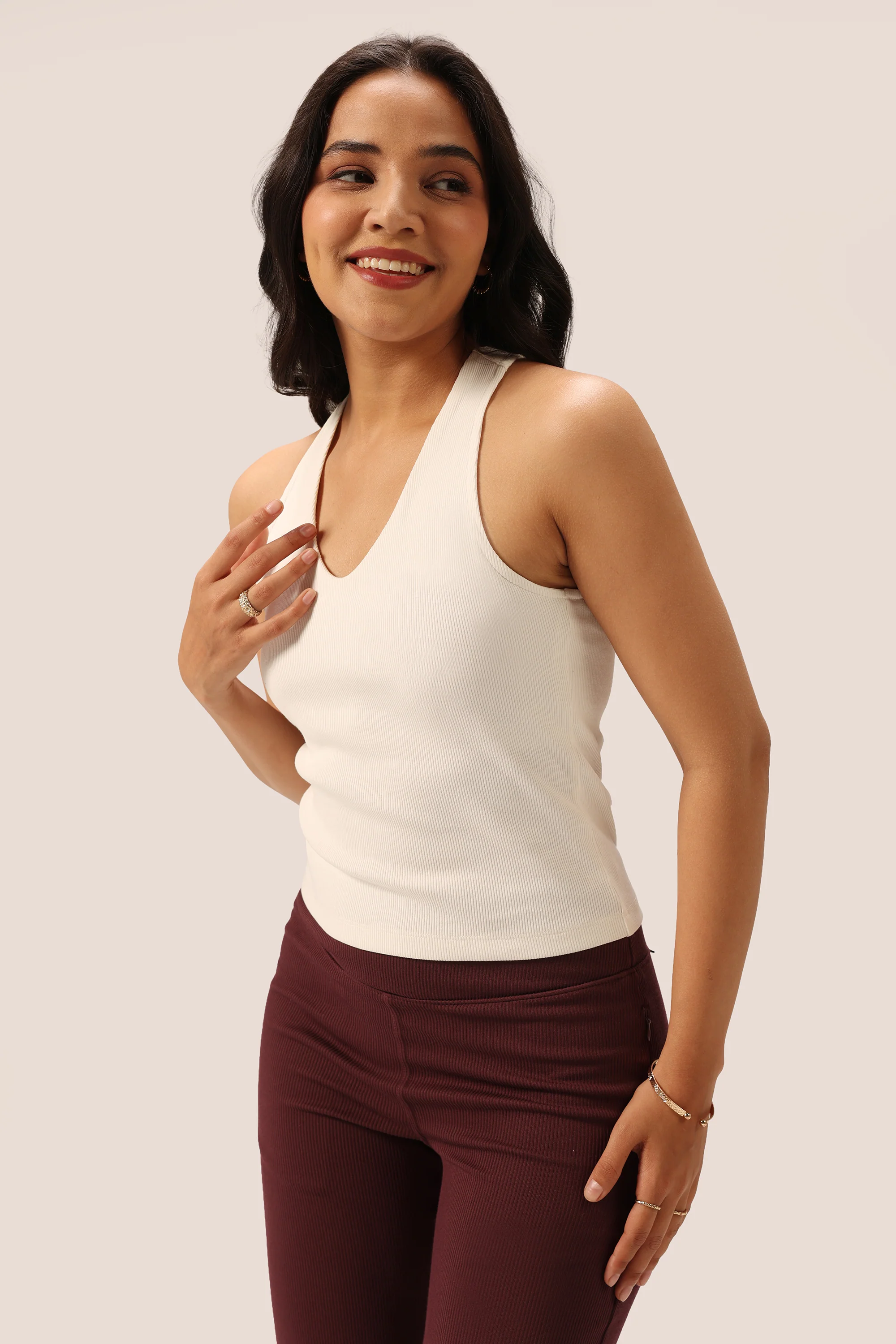 Blissentials V- Neck Racerback Built In Bra Top - Image 28