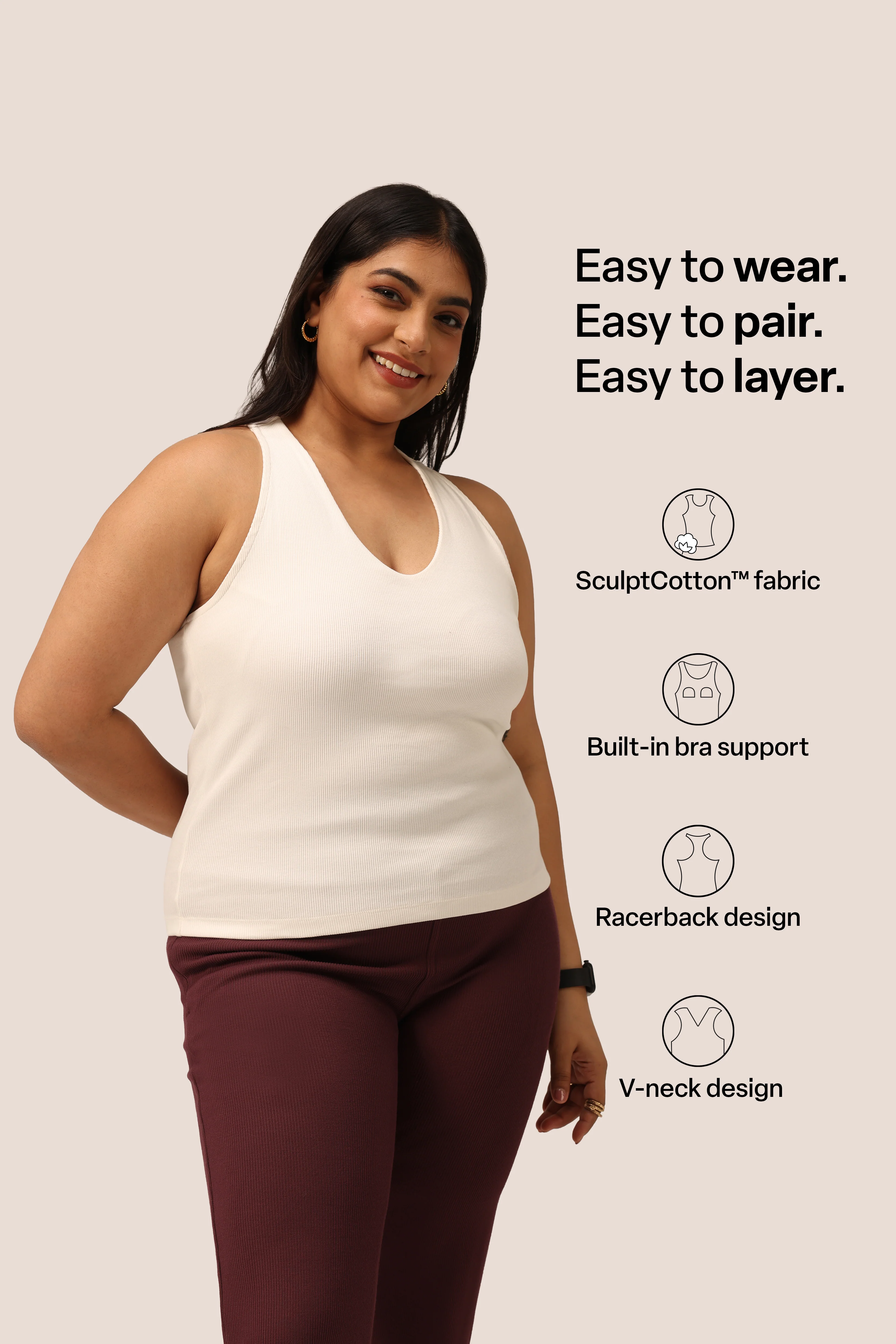 Blissentials V- Neck Racerback Built In Bra Top - Image 33