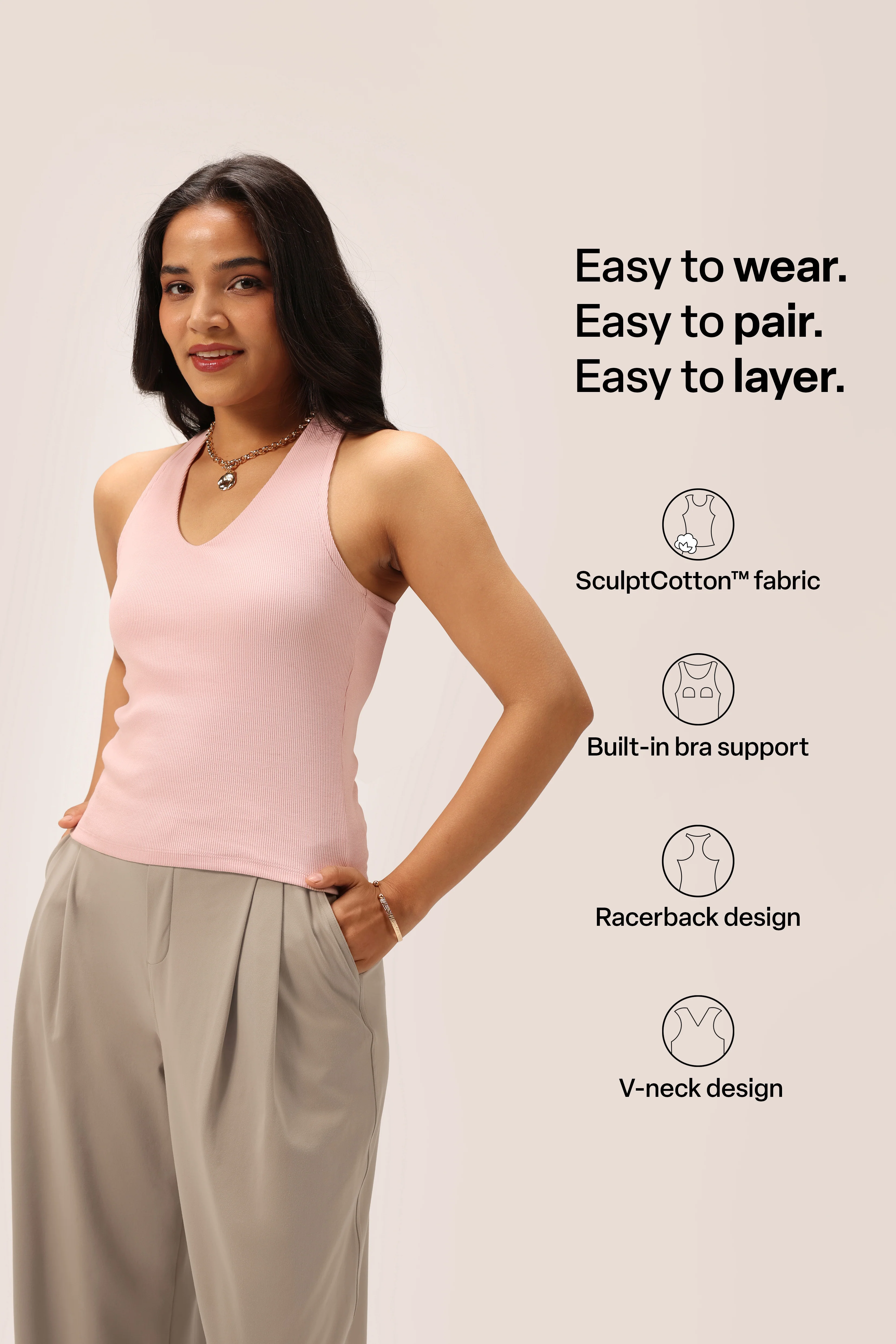 Blissentials V- Neck Racerback Built In Bra Top - Image 50