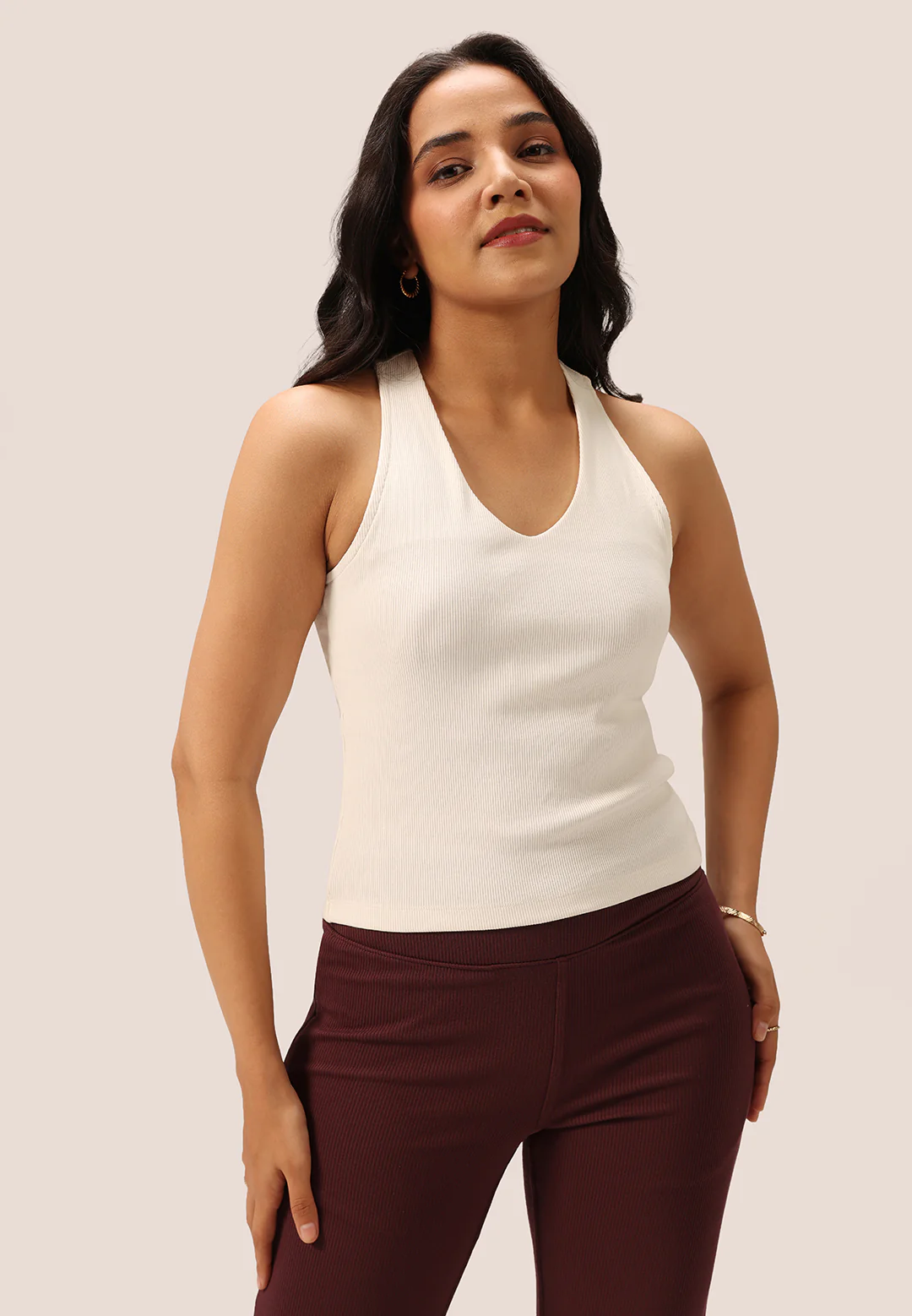 Blissentials V- Neck Racerback Built In Bra Top - Image 61
