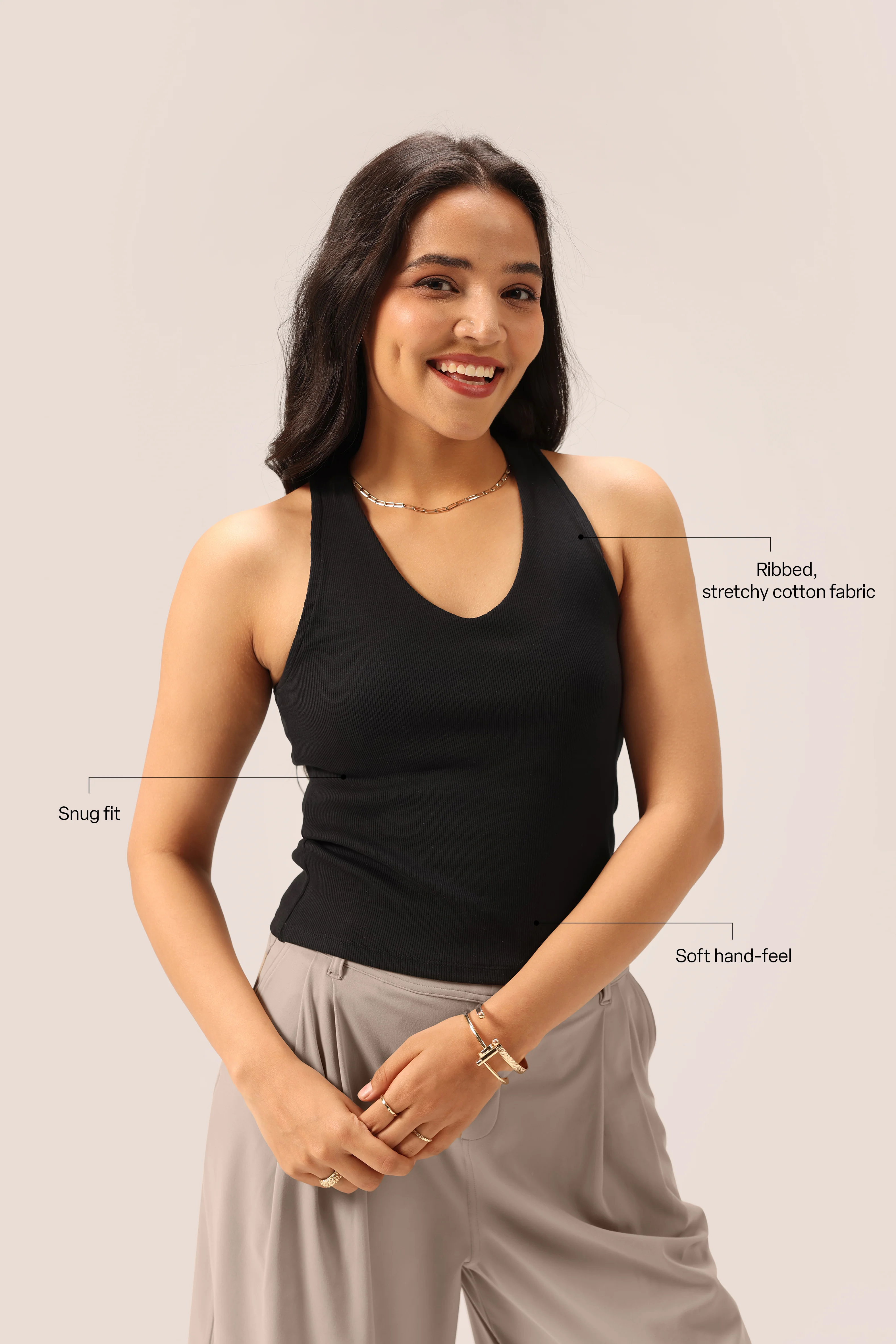 Blissentials V- Neck Racerback Built In Bra Top - Image 8