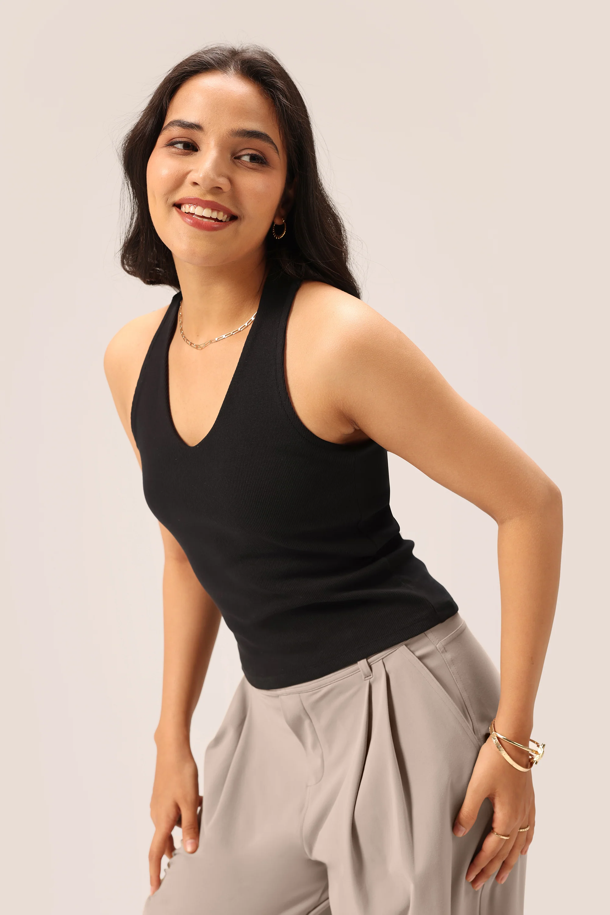 Blissentials V- Neck Racerback Built In Bra Top - Image 9