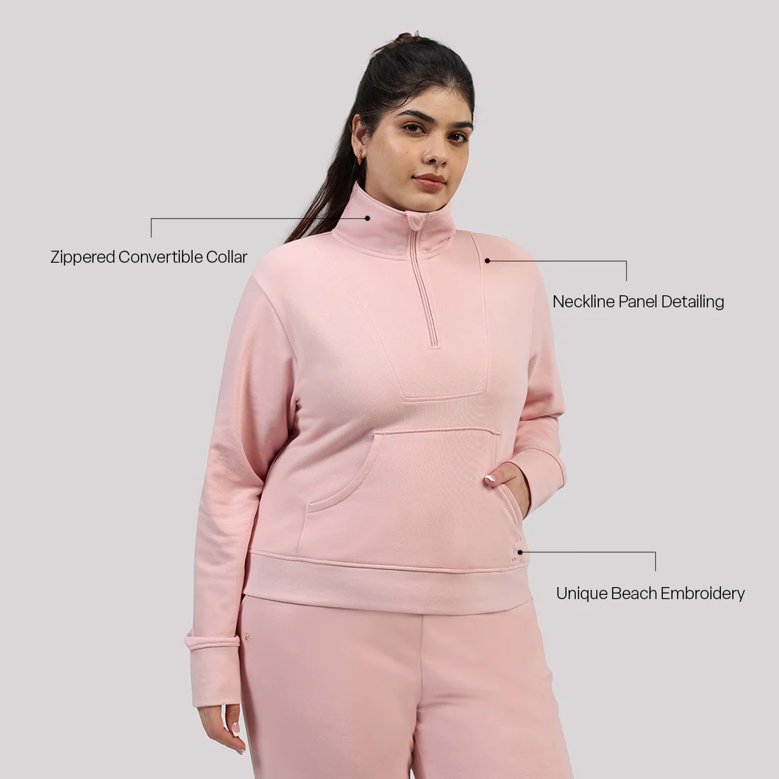 BlissTerry™ Cotton Pullover with Zipper - Image 120