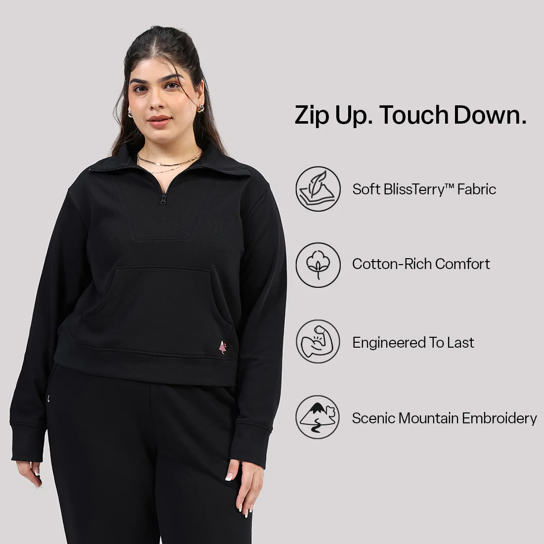 BlissTerry™ Cotton Pullover with Zipper - Image 23
