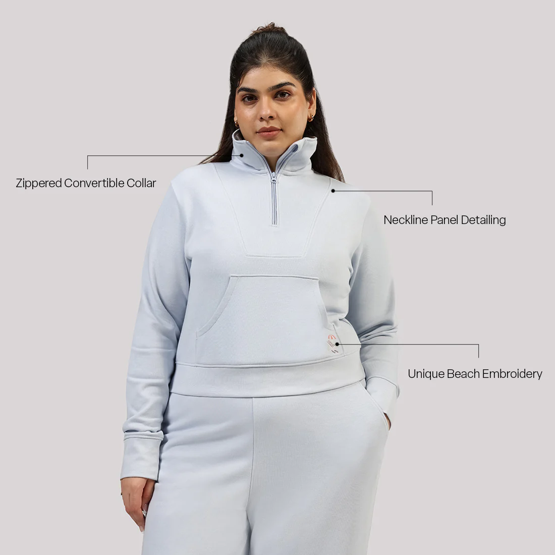 BlissTerry™ Cotton Pullover with Zipper - Image 55