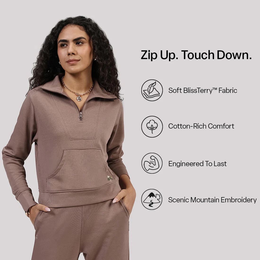 BlissTerry™ Cotton Pullover with Zipper - Image 75