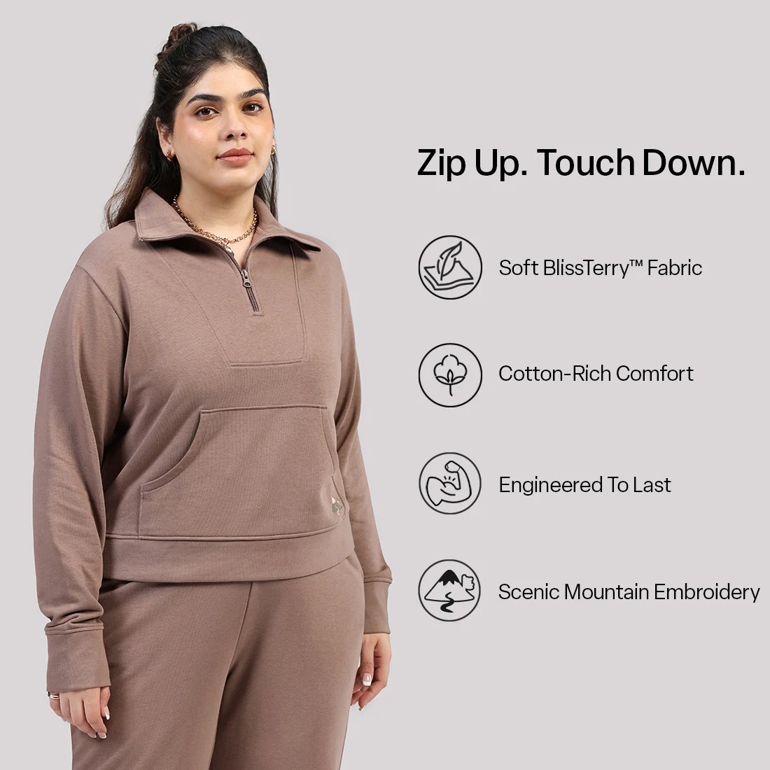 BlissTerry™ Cotton Pullover with Zipper - Image 93