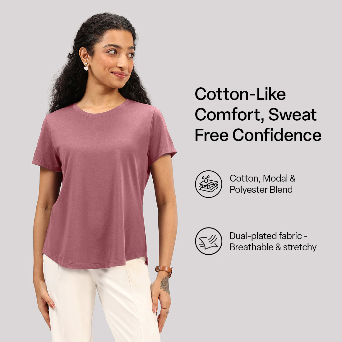 Cotton Pro Curved Hem Tee - Image 77
