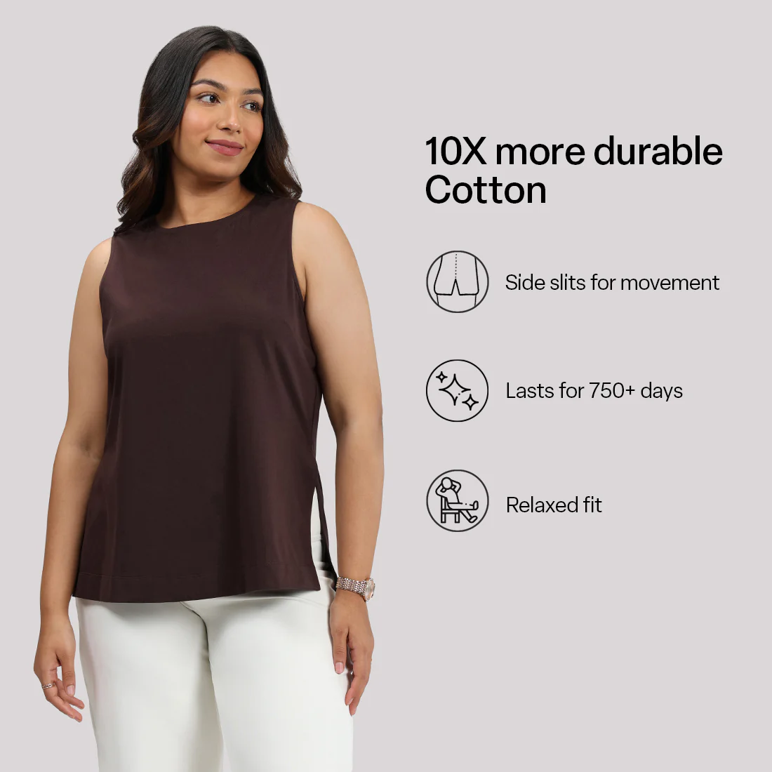 Last Tee Sleeveless Long Slit Top - Image 17