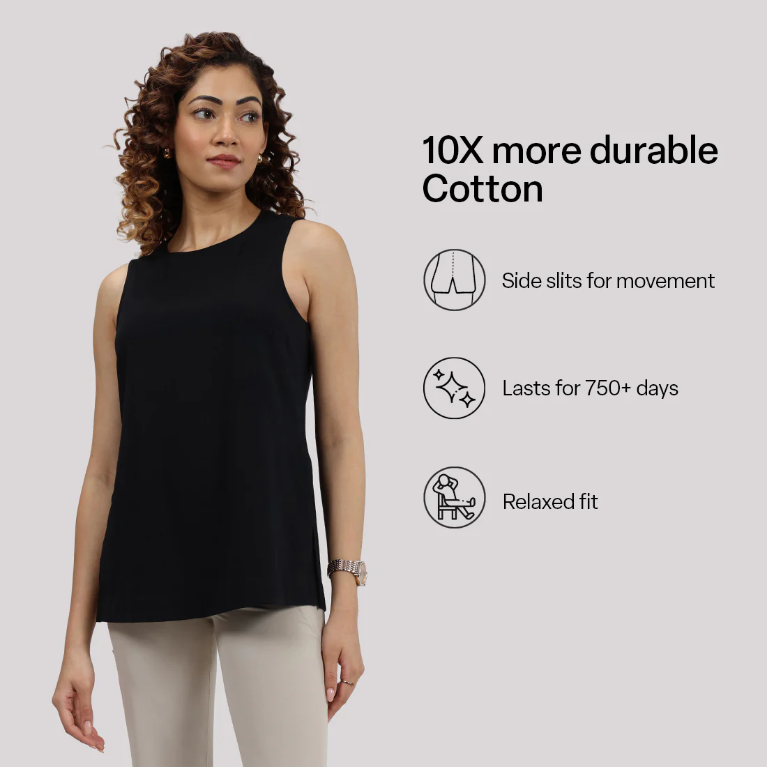 Last Tee Sleeveless Long Slit Top - Image 23