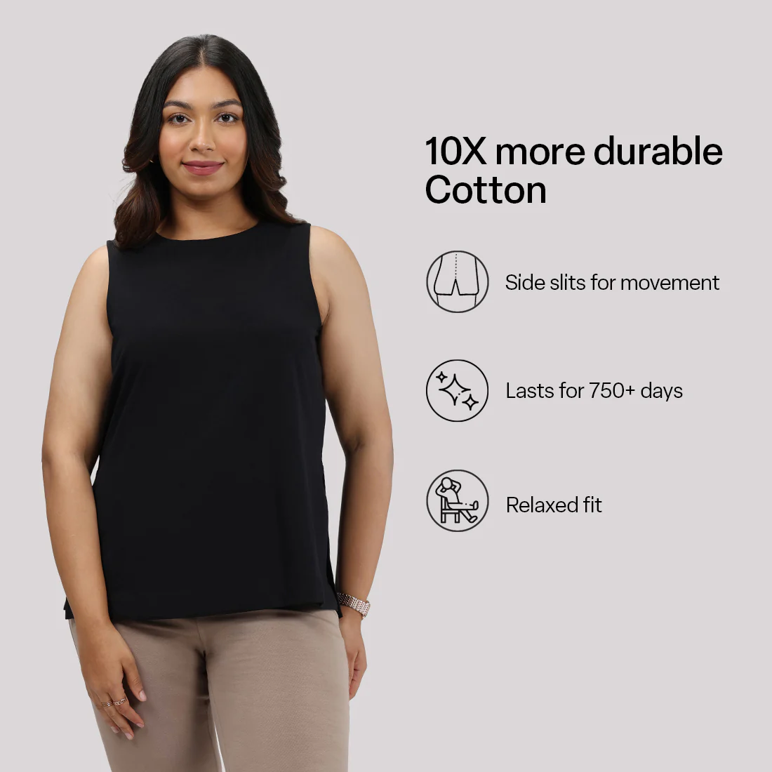 Last Tee Sleeveless Long Slit Top - Image 30