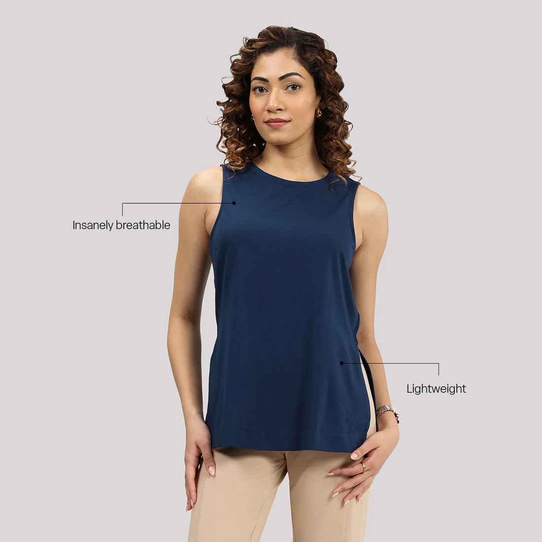 Last Tee Sleeveless Long Slit Top - Image 36