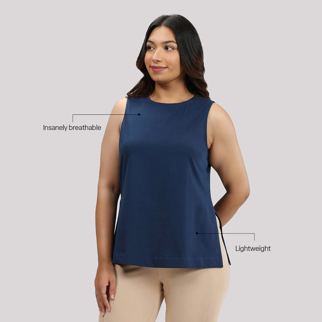 Last Tee Sleeveless Long Slit Top - Image 43