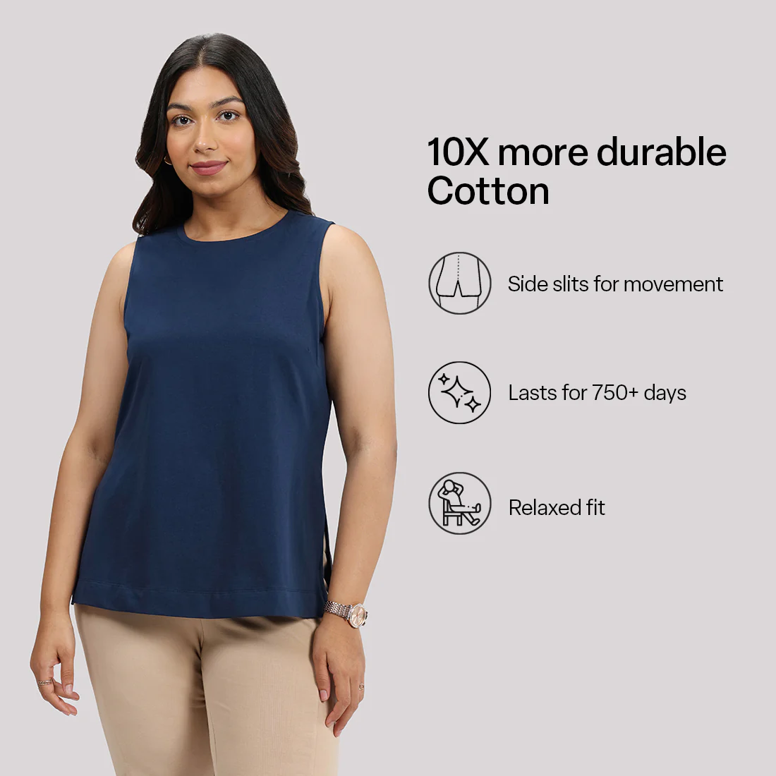 Last Tee Sleeveless Long Slit Top - Image 44