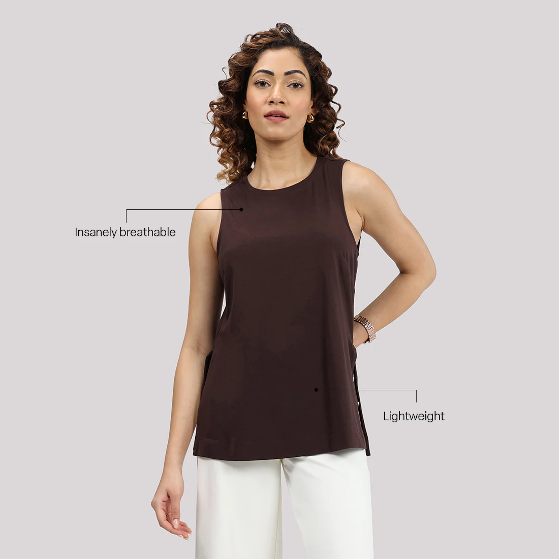 Last Tee Sleeveless Long Slit Top - Image 8