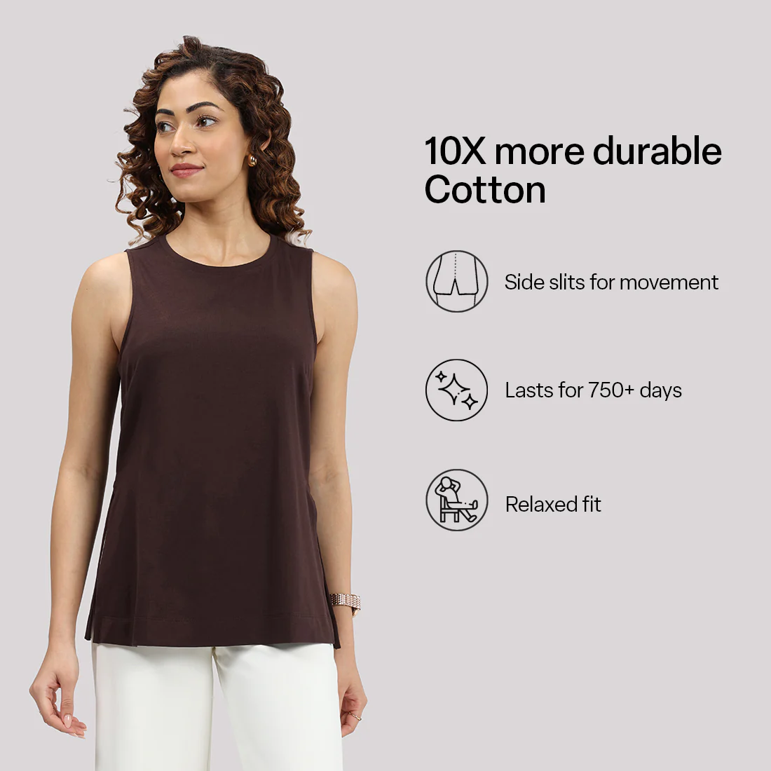 Last Tee Sleeveless Long Slit Top - Image 9