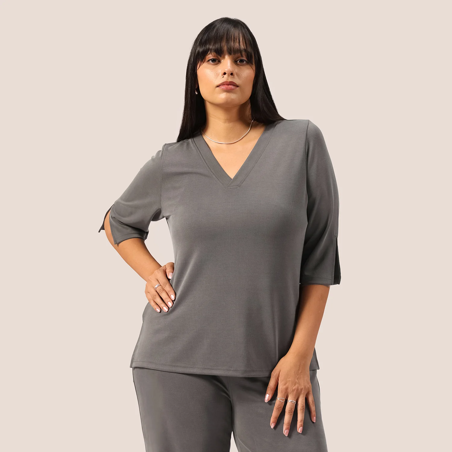 PetalRib™ Slit Sleeve Top - Image 53