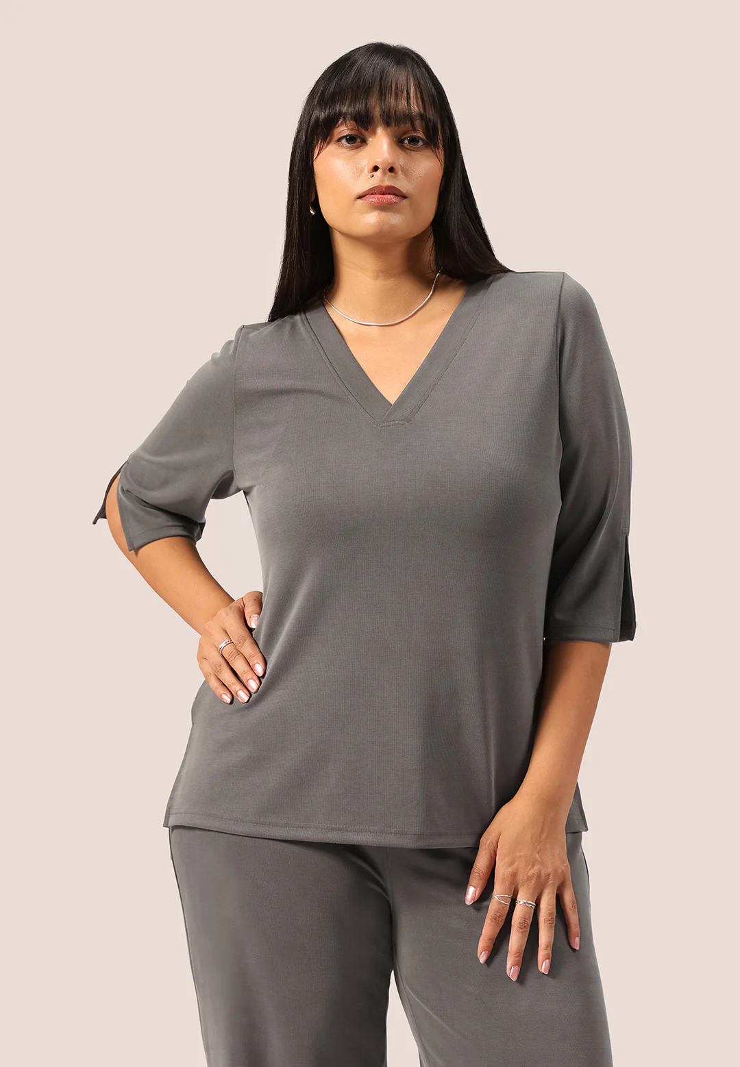 PetalRib™ Slit Sleeve Top - Image 62