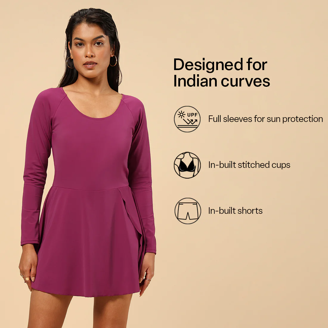 Bliss Swim Full Sleeve Dress - Image 49