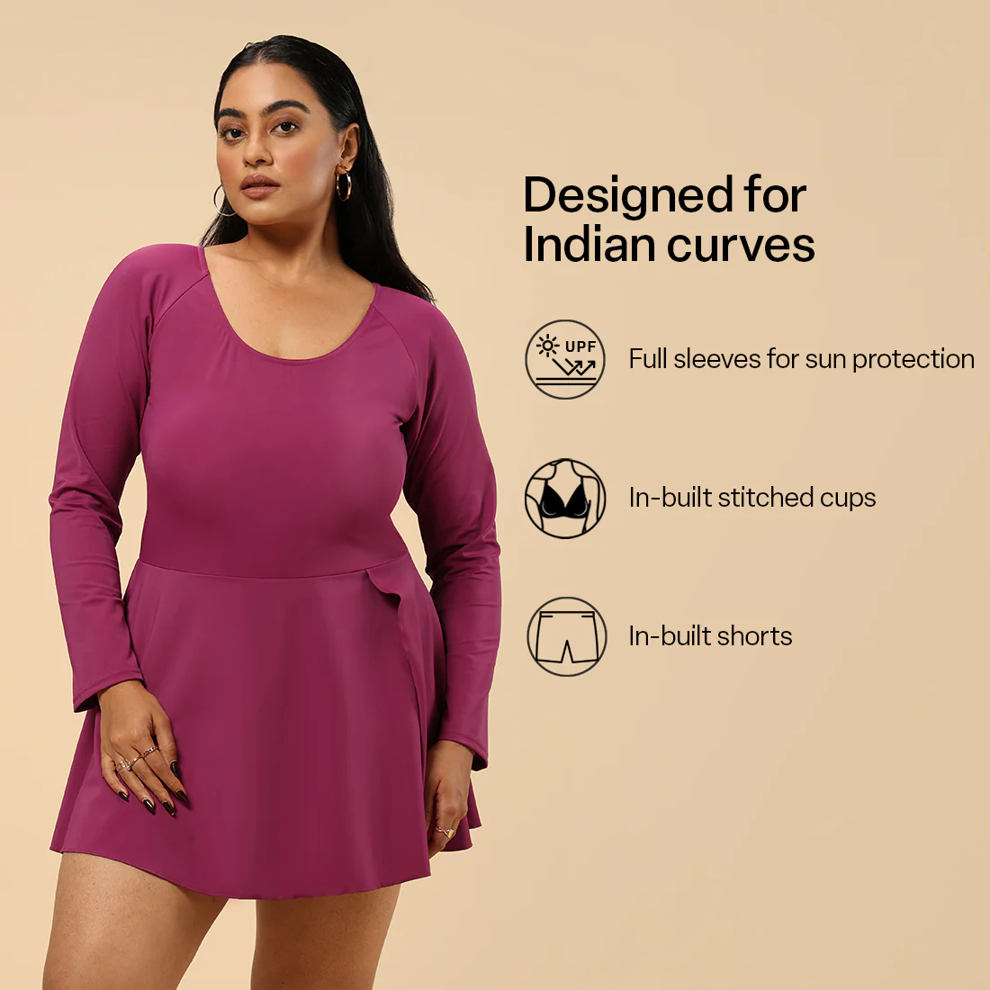 Bliss Swim Full Sleeve Dress - Image 57